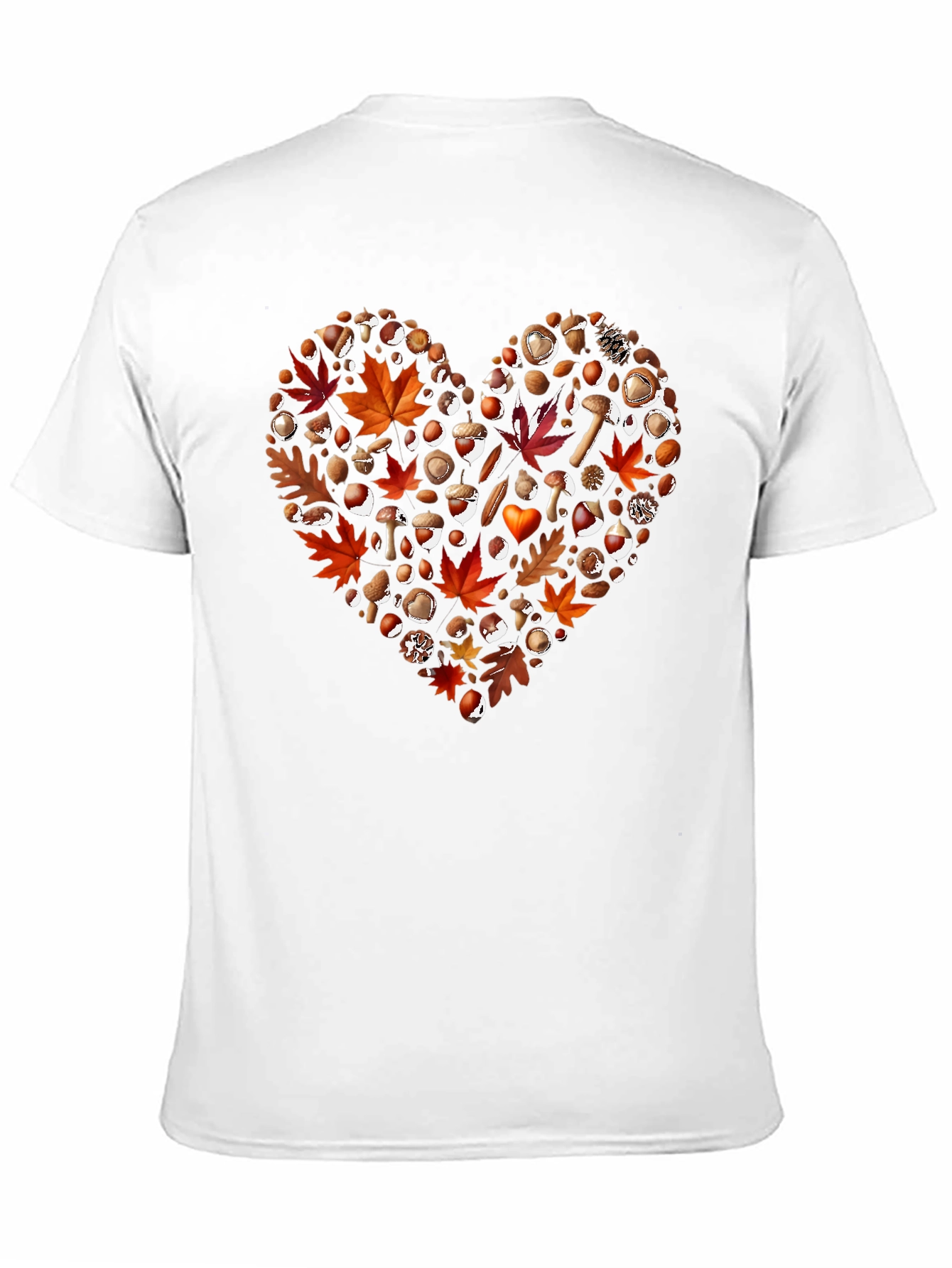Black Autumn Love T-Shirt: Fall Leaves & Mushrooms view 11