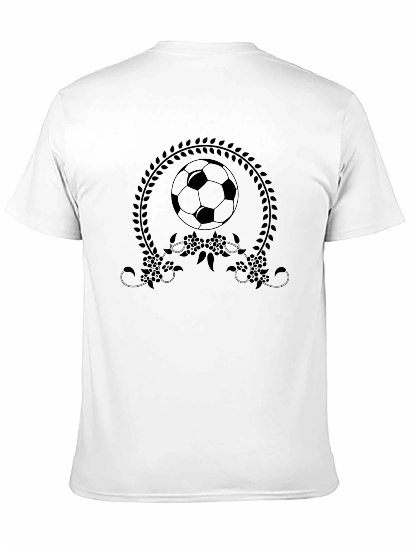 Black Soccer Ball Floral Tee - Stylish Black Graphic T-Shirt view 11
