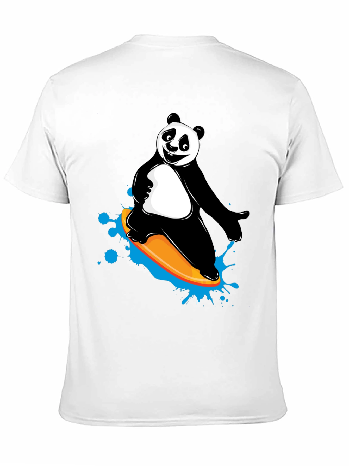Black Panda Surfing Graphic Tee - Fun Black T-Shirt view 11