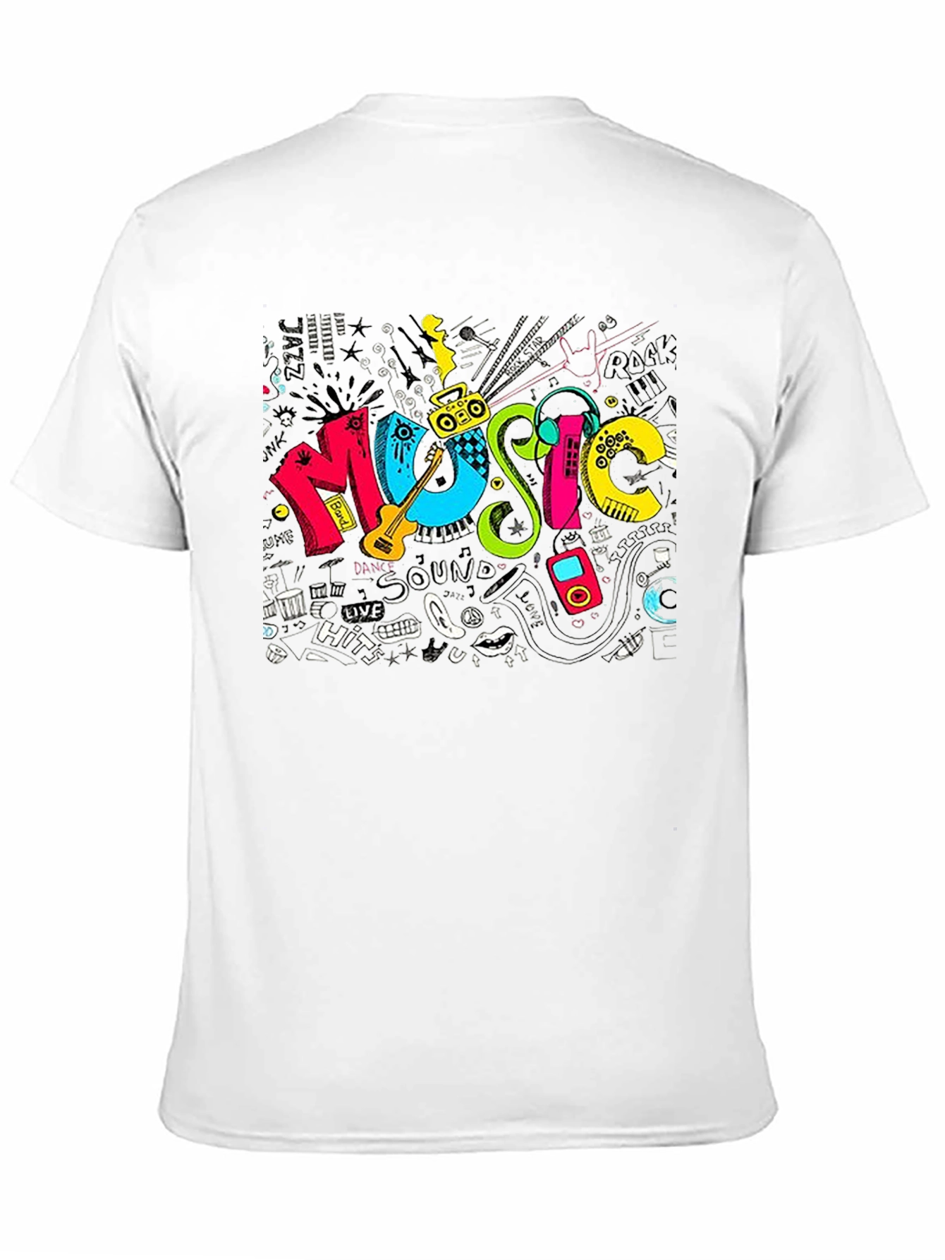 Black Music Graphic Print Black T-Shirt view 11