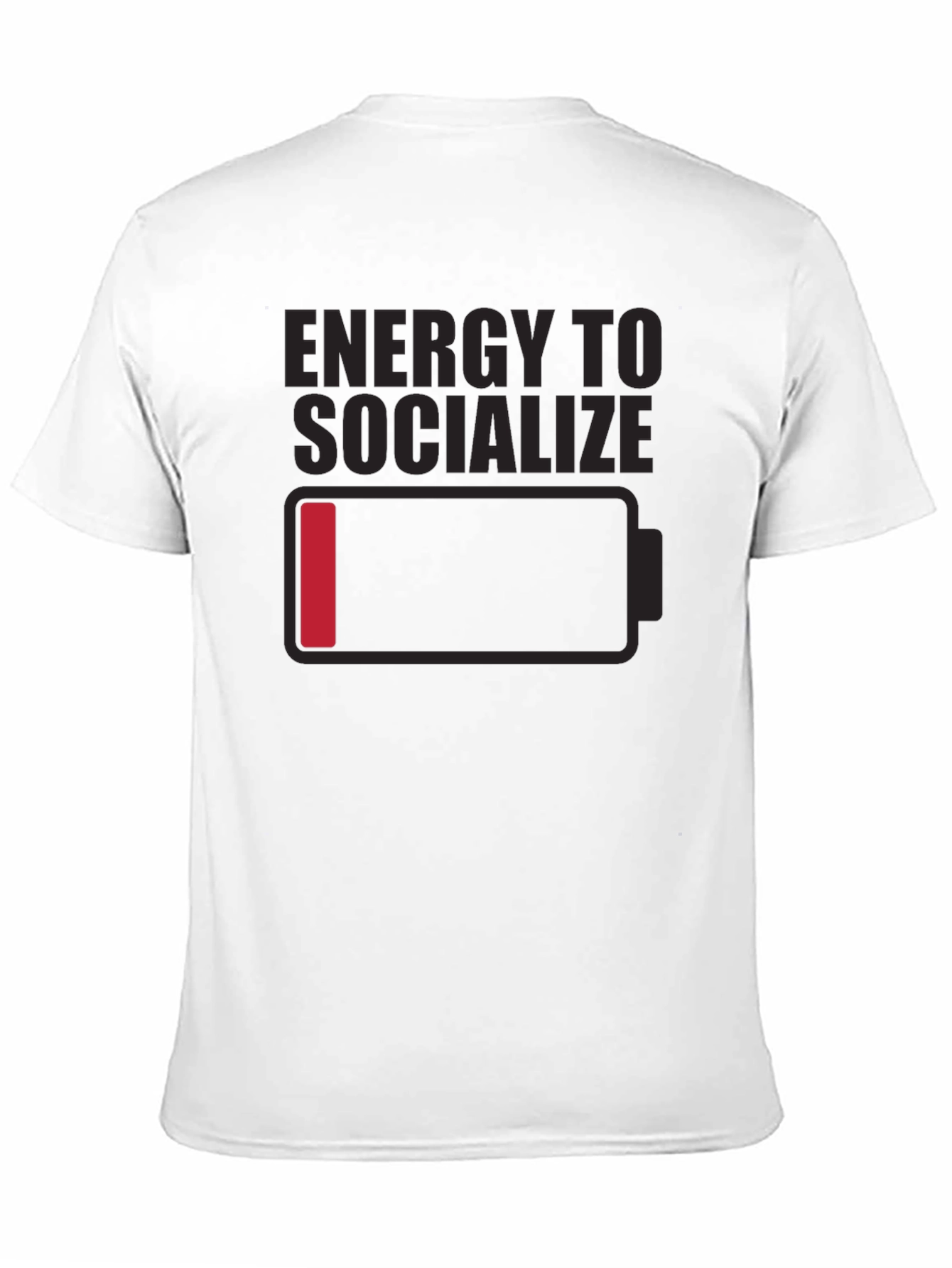 Black Low Energy Socializing Humor Graphic Tee view 11