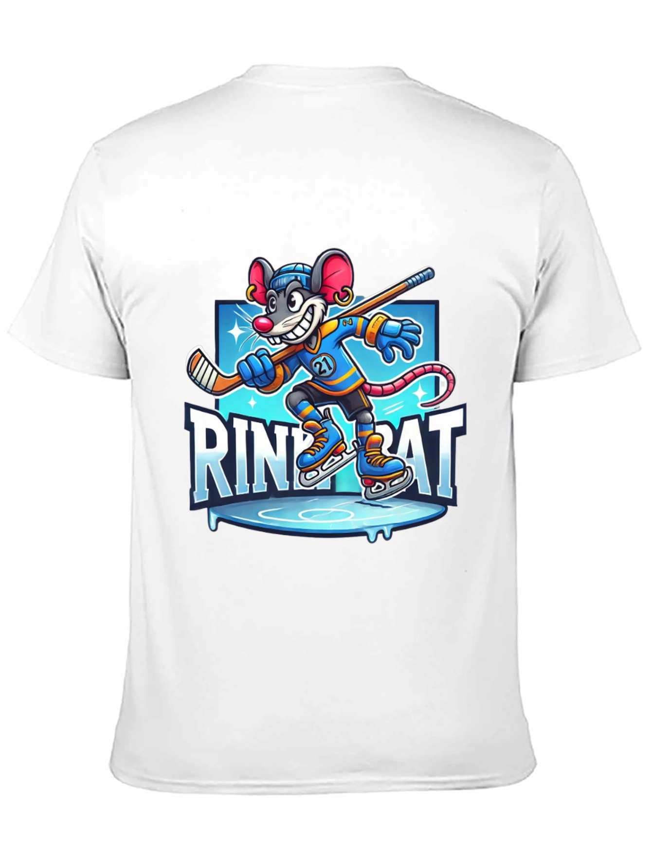 Black Rink Rat Hockey T-Shirt view 11