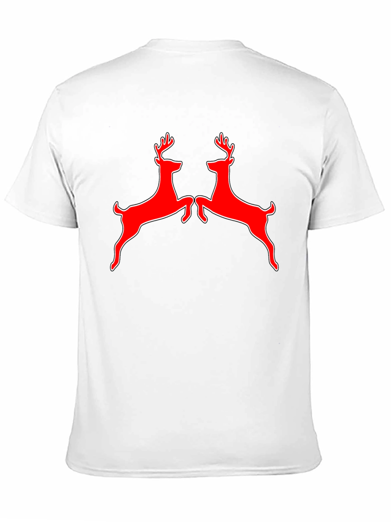 Black Red Deer Graphic Tee - Black Cotton Shirt view 11
