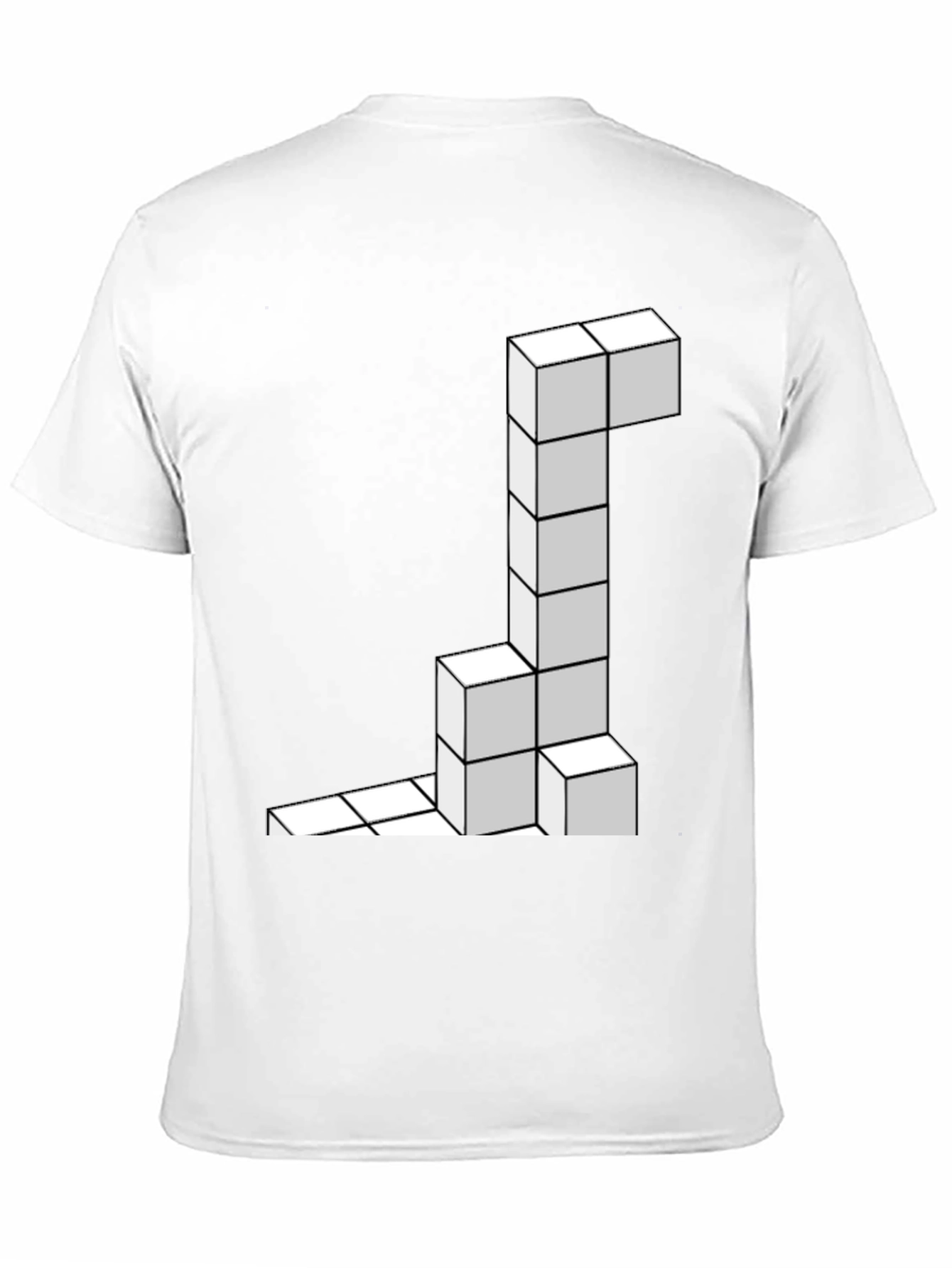 Black Tetris Block Black T-Shirt view 11