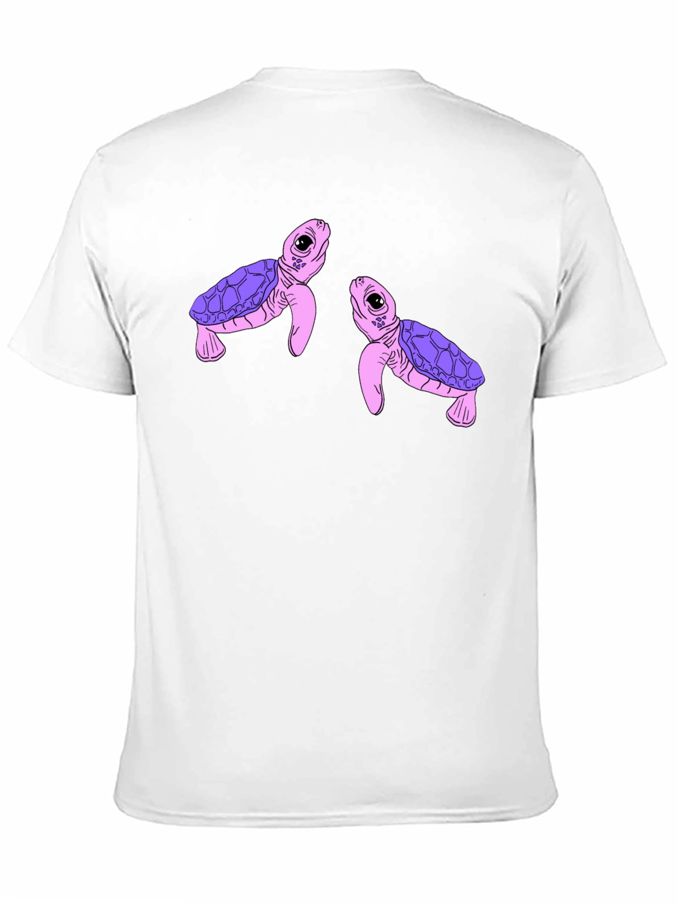 Black Cute Turtle Graphic Black T-Shirt view 11