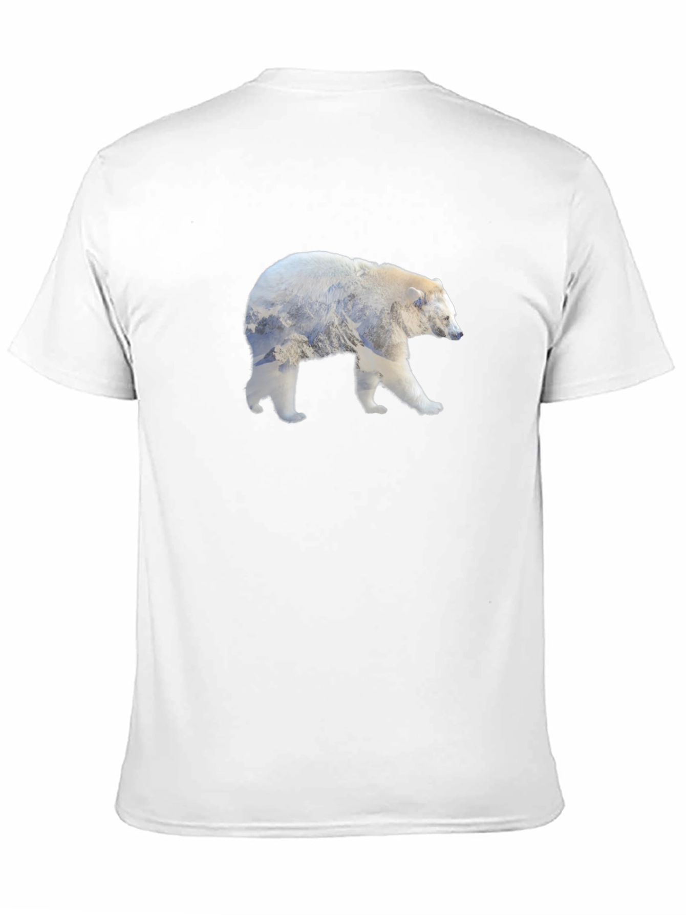 Black Polar Bear Mountain Silhouette T-Shirt view 11