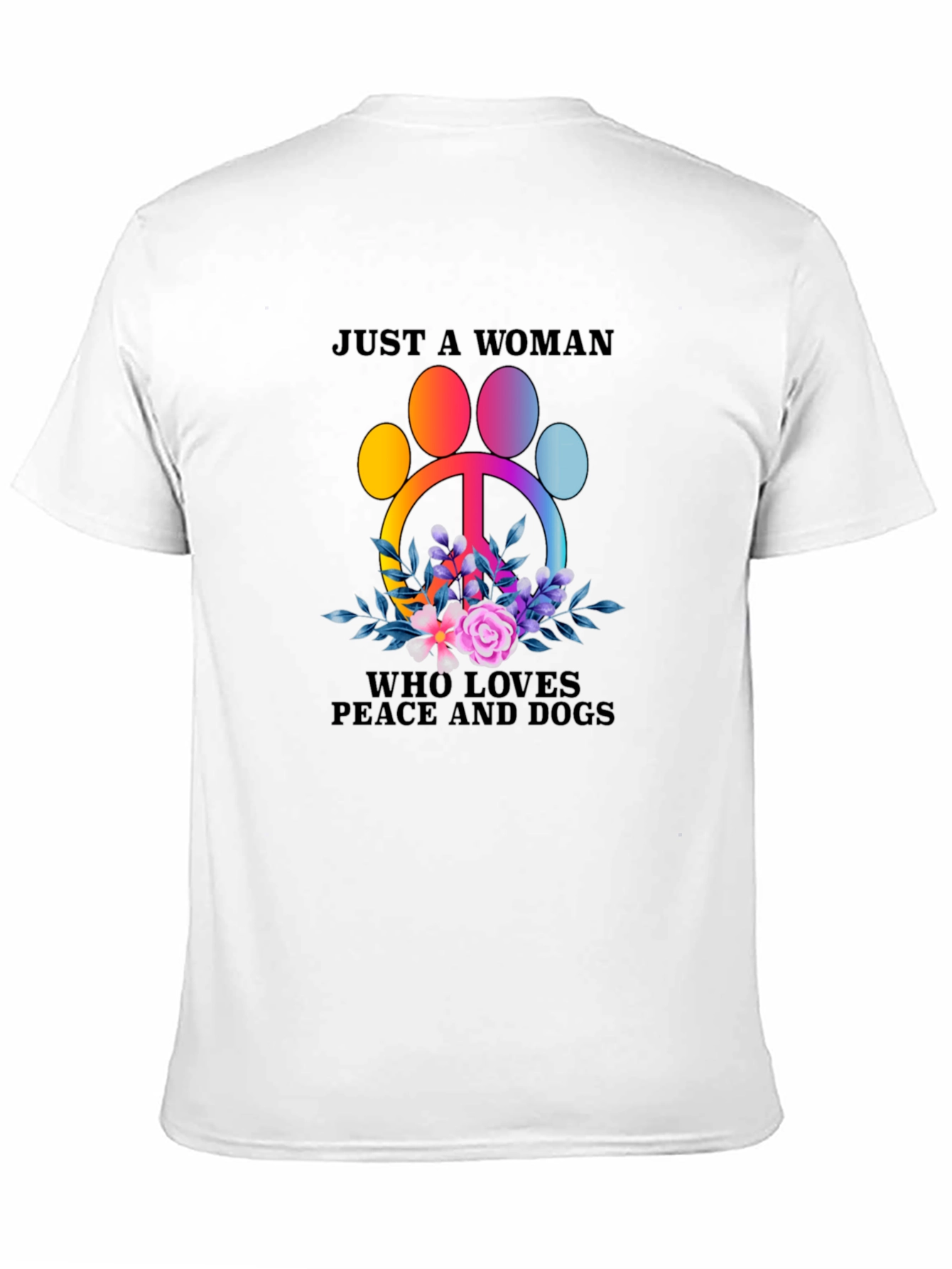 Black Peace, Love, Dogs T-Shirt - Women's Graphic Tee view 11
