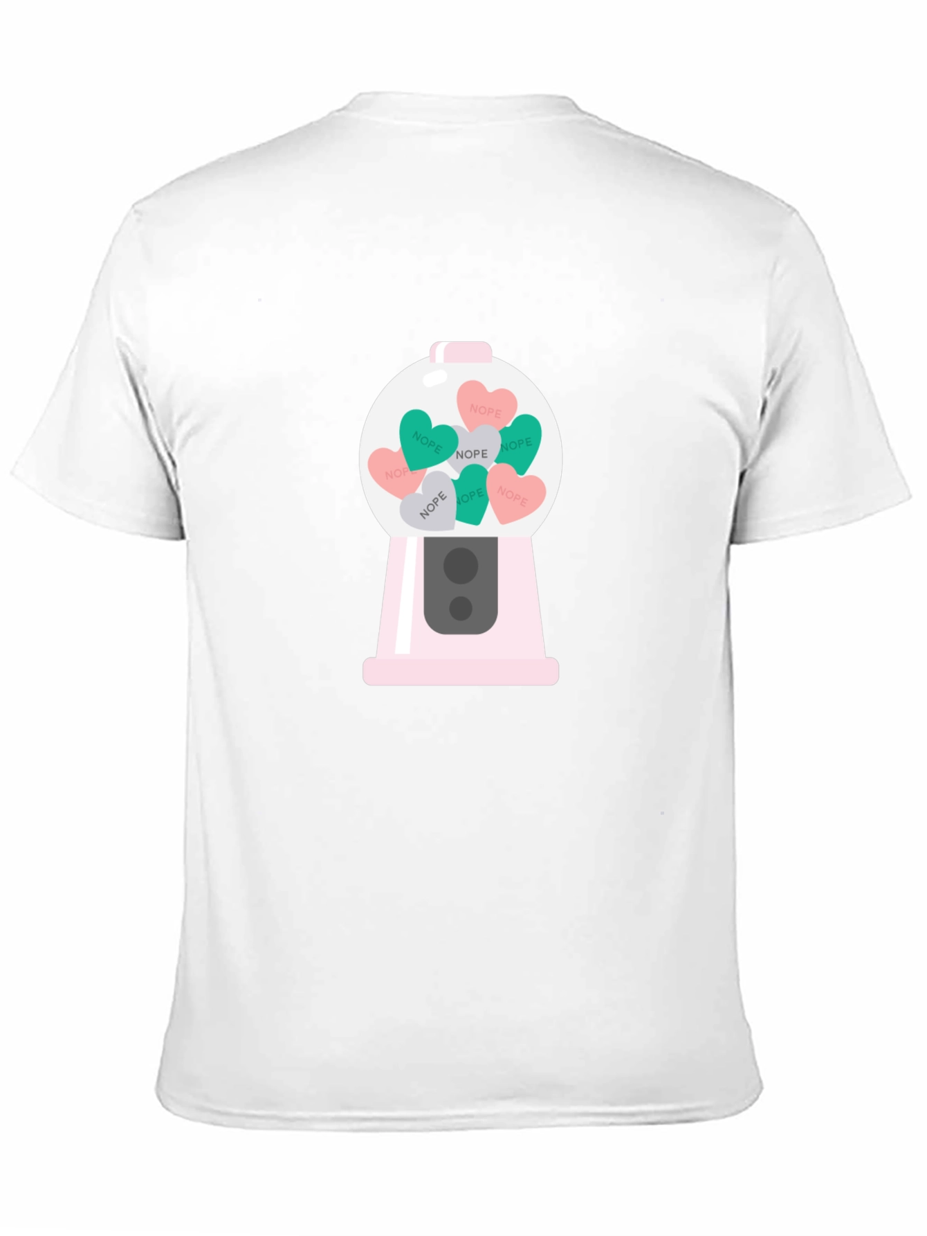 Black Nope Candy Heart Gumball Machine T-Shirt view 11