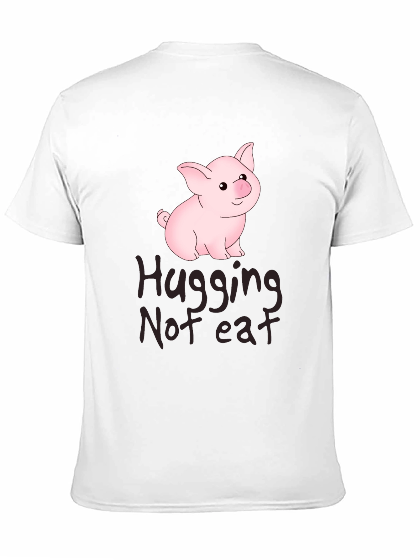 Black Hugging Not Eating Pig T-Shirt view 11
