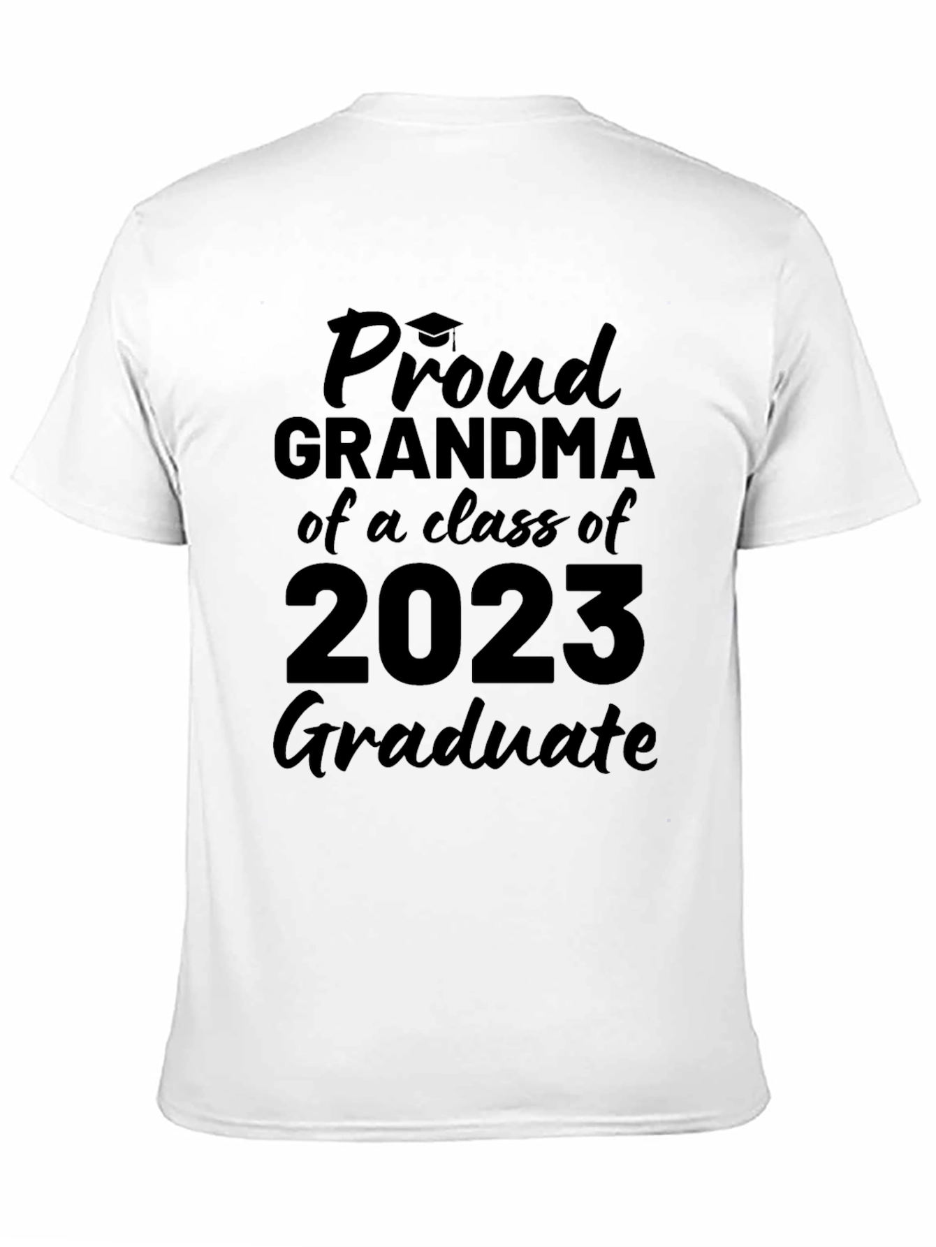 Black Proud Grandma Class of 2023 Graduate T-Shirt view 11