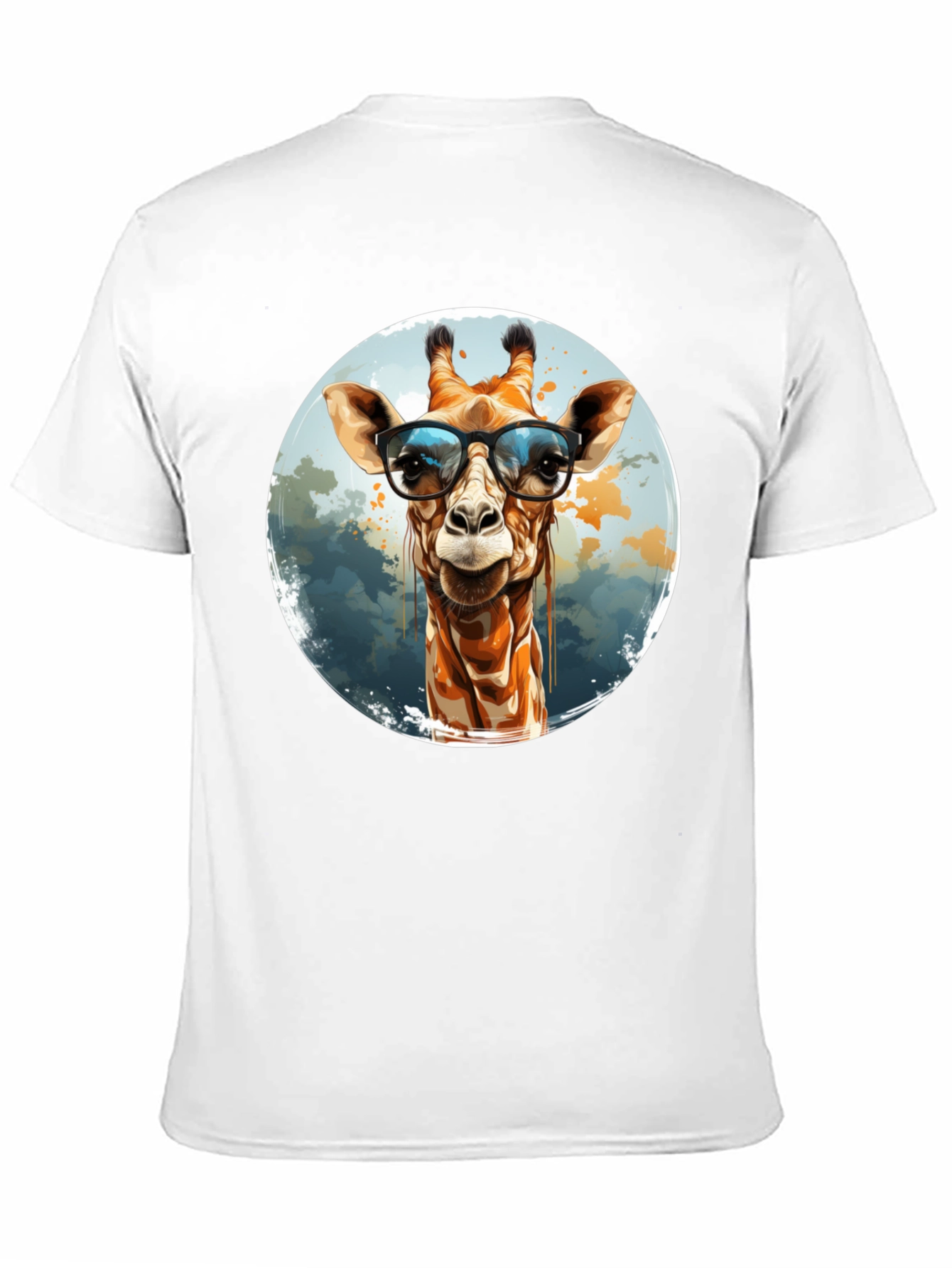 Black Giraffe with Glasses Graphic Tee view 11