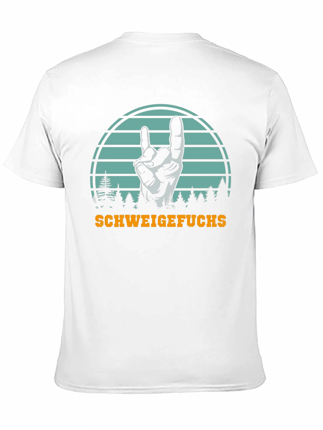 Black SchweigeFuchs Hand Sign Graphic T-Shirt view 11