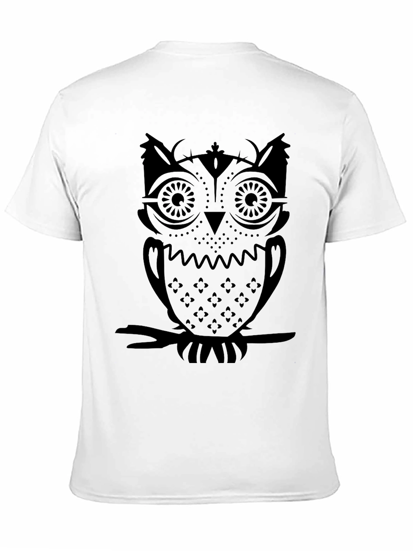 Black Men's Black Owl Graphic T-Shirt view 11