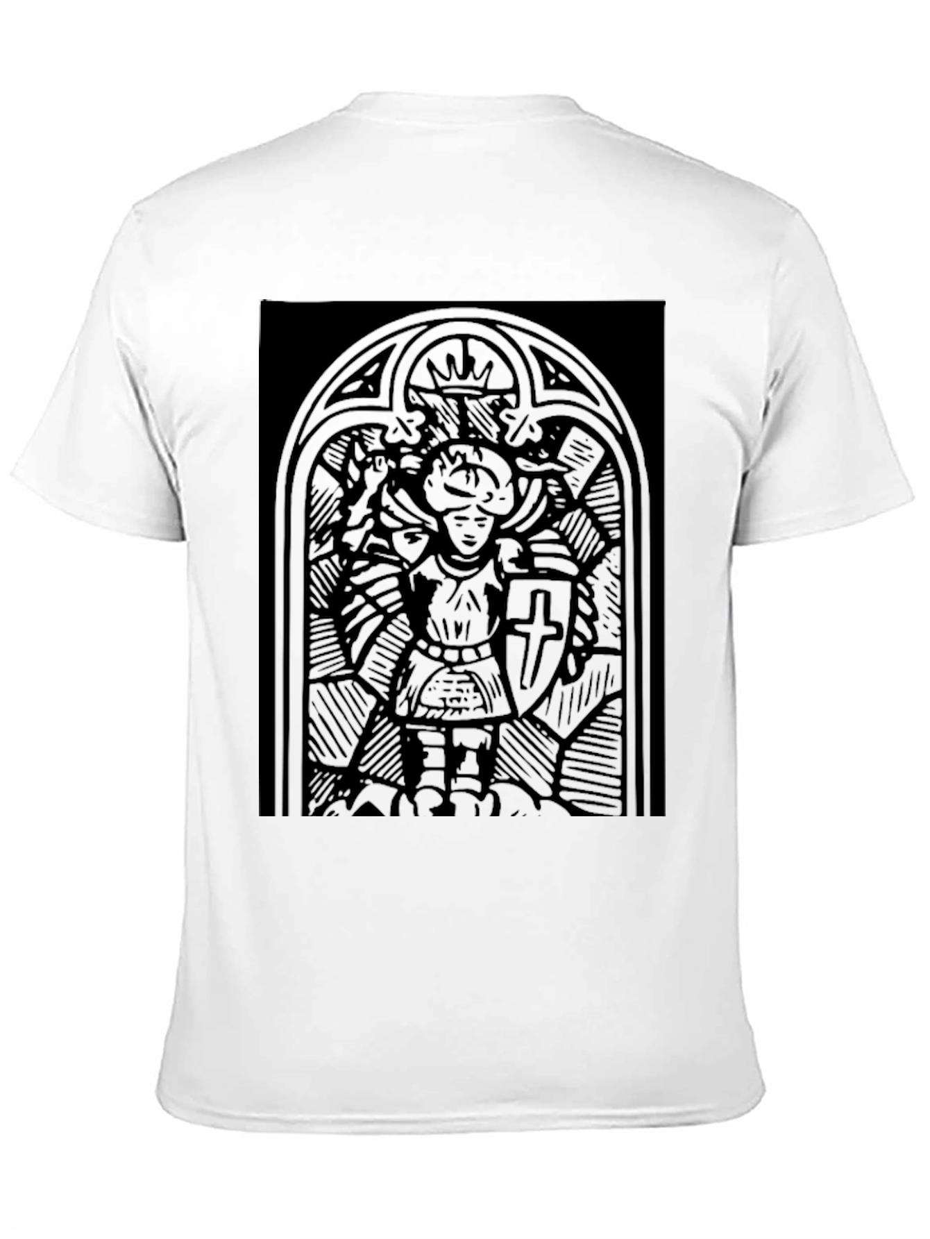 Black Gothic Knight T-Shirt - Black Medieval Warrior Design view 11