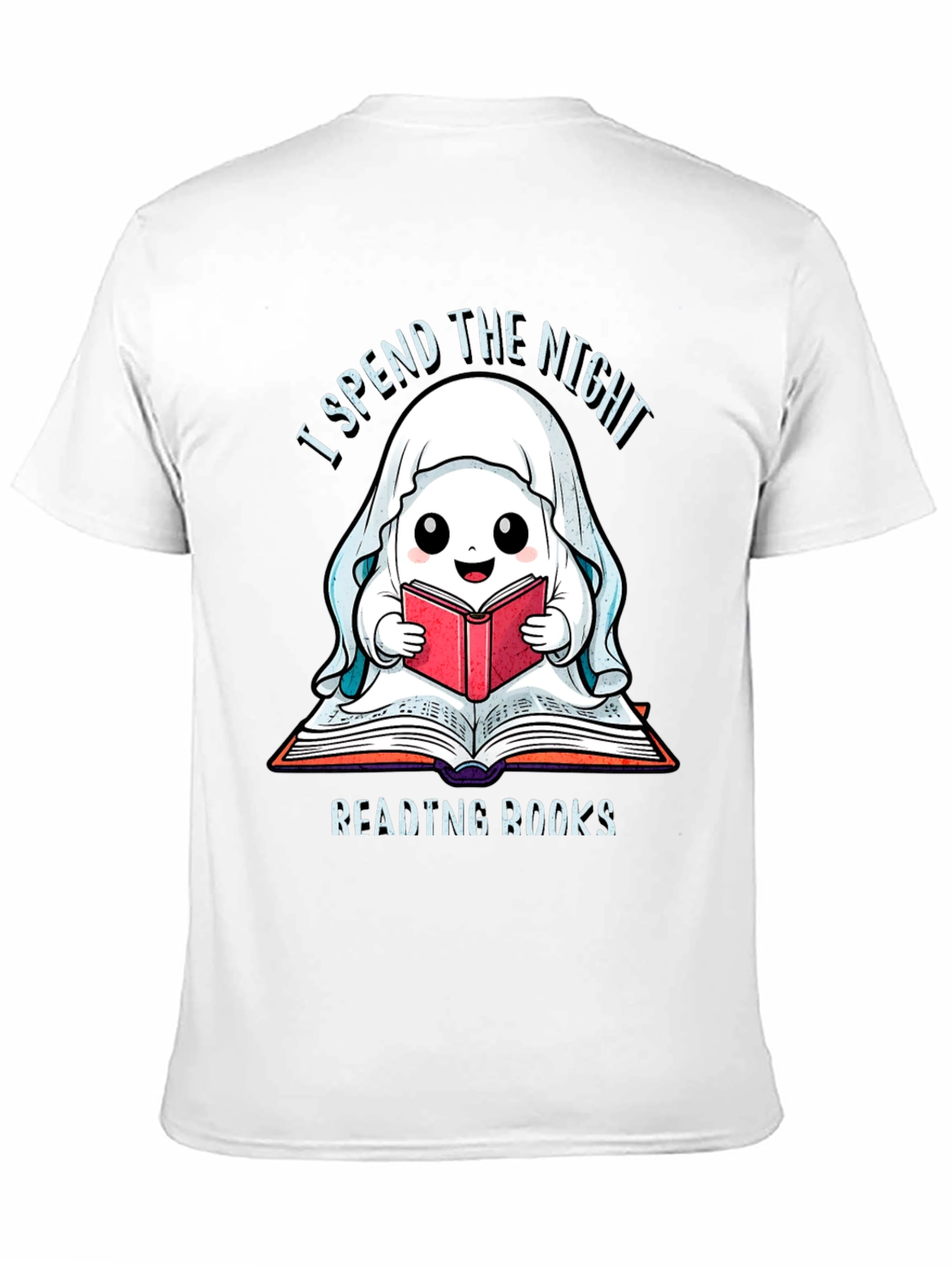 Black Ghost Reading Books T-Shirt view 11