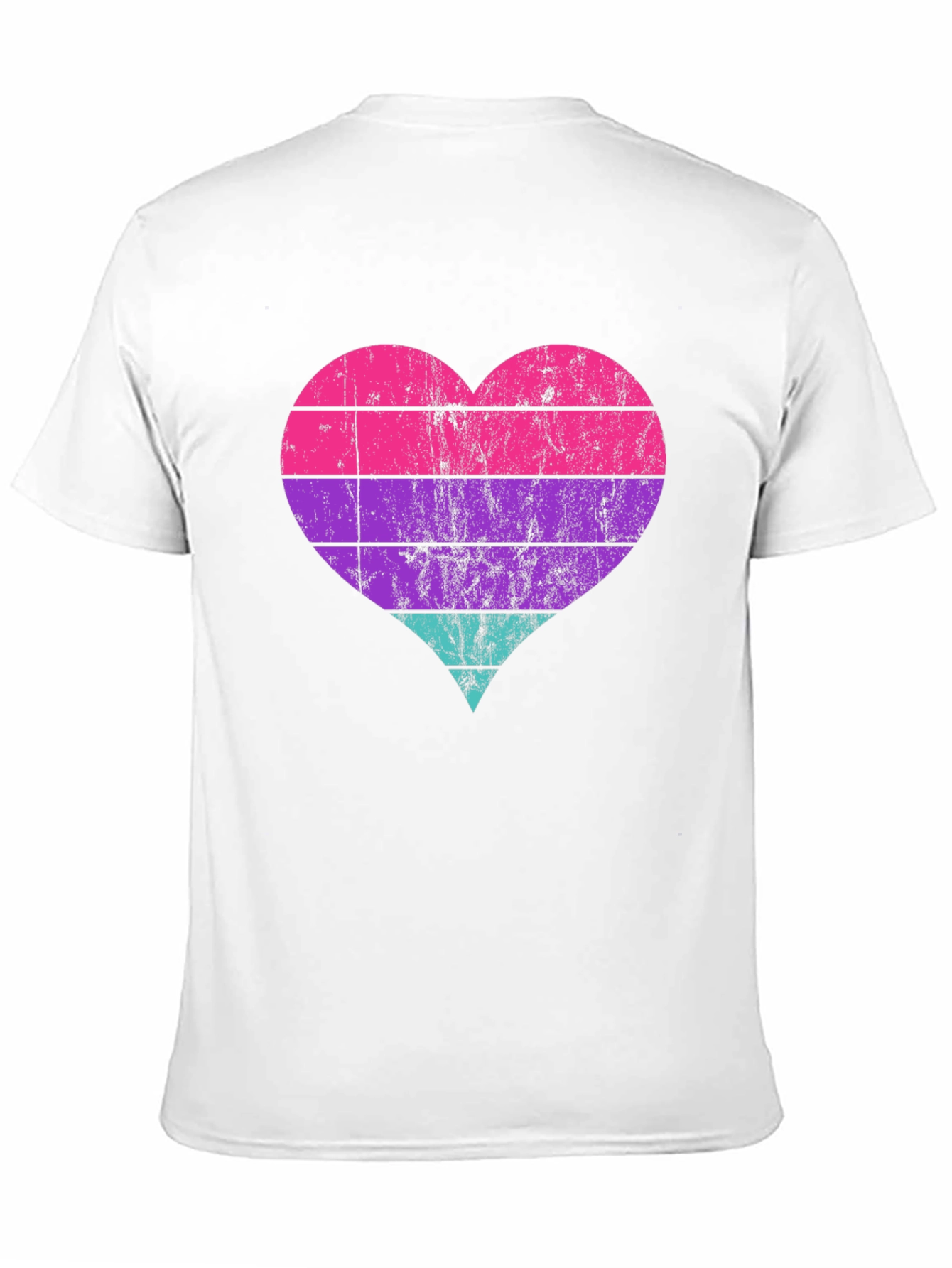 Black Retro Heart Striped Graphic Tee view 11