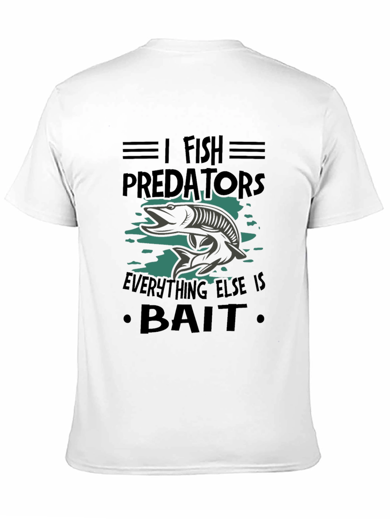 Black I Fish Predators Black T-Shirt view 11
