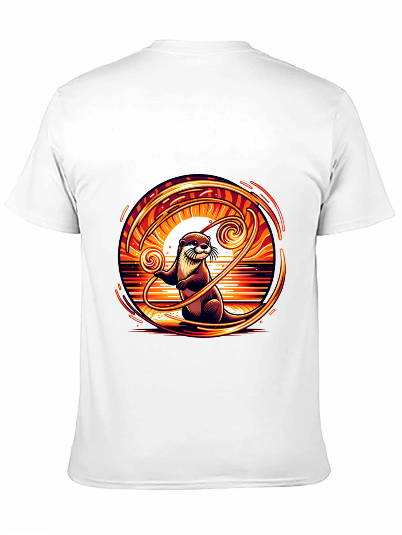 Black Otter Sunset Graphic Tee - Unique Design view 11