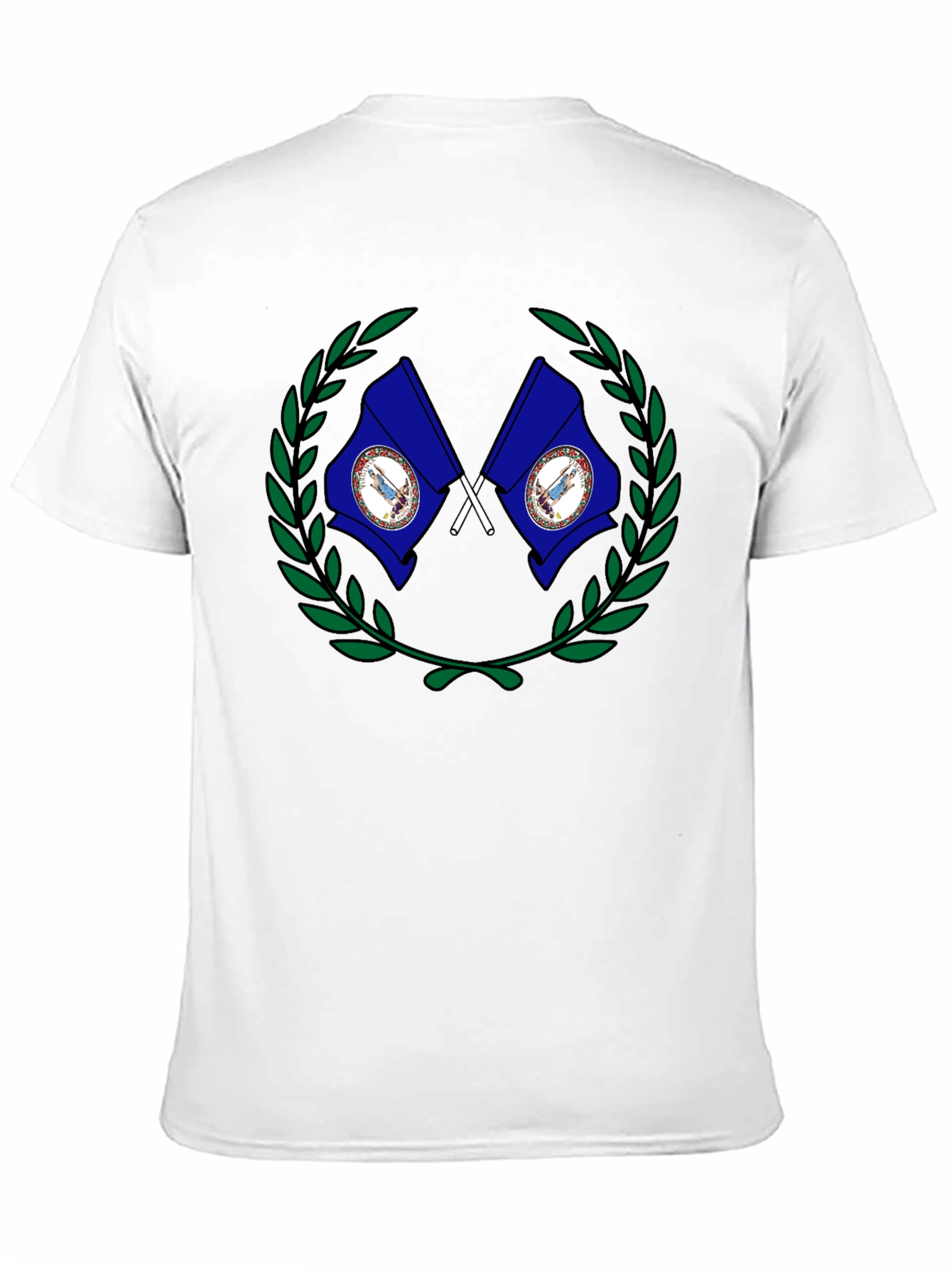 Black Virginia State Flag Emblem Black T-Shirt view 11