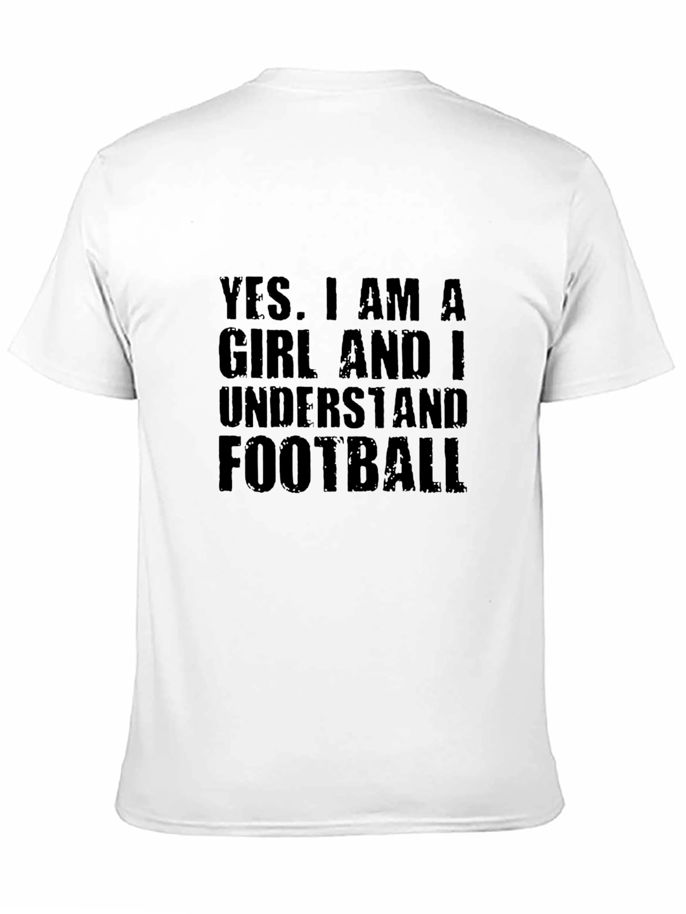 Black Funny Football Fan T-Shirt - Yes I Am A Girl view 11