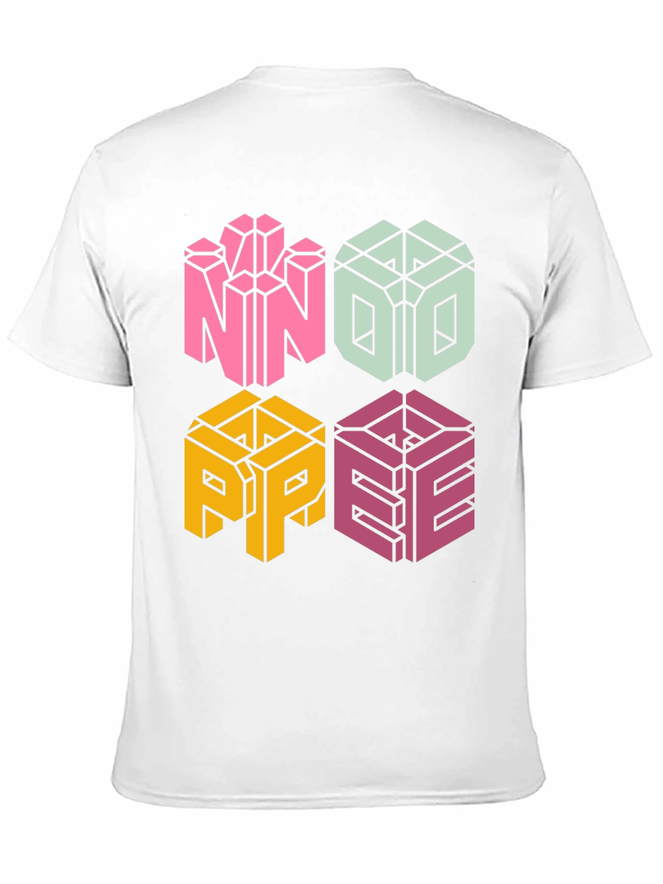 Black Novelty NOPE T-Shirt - Geometric Block Letter Design view 11