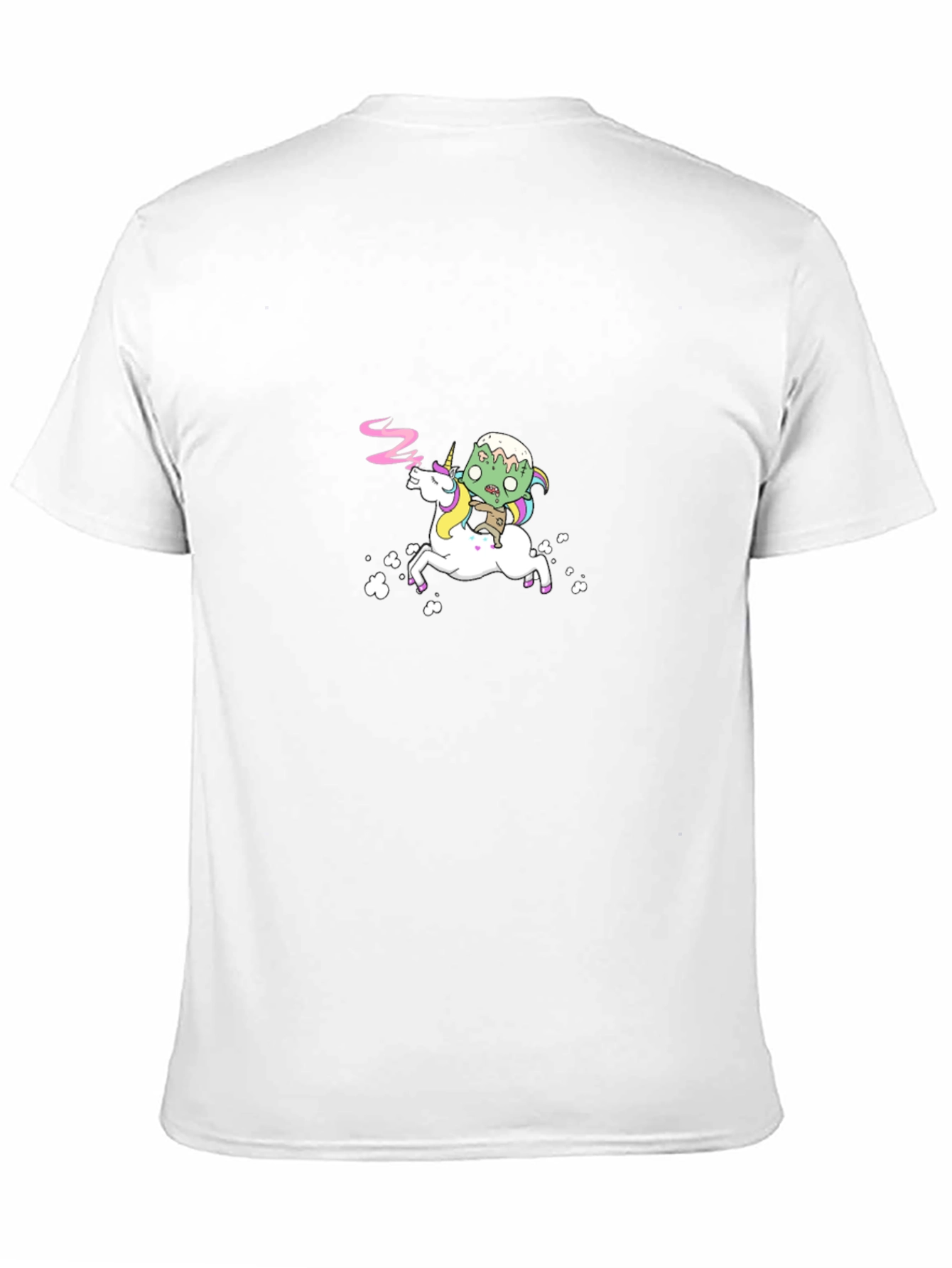 Black Zombie Riding Unicorn Graphic Tee - Black view 11
