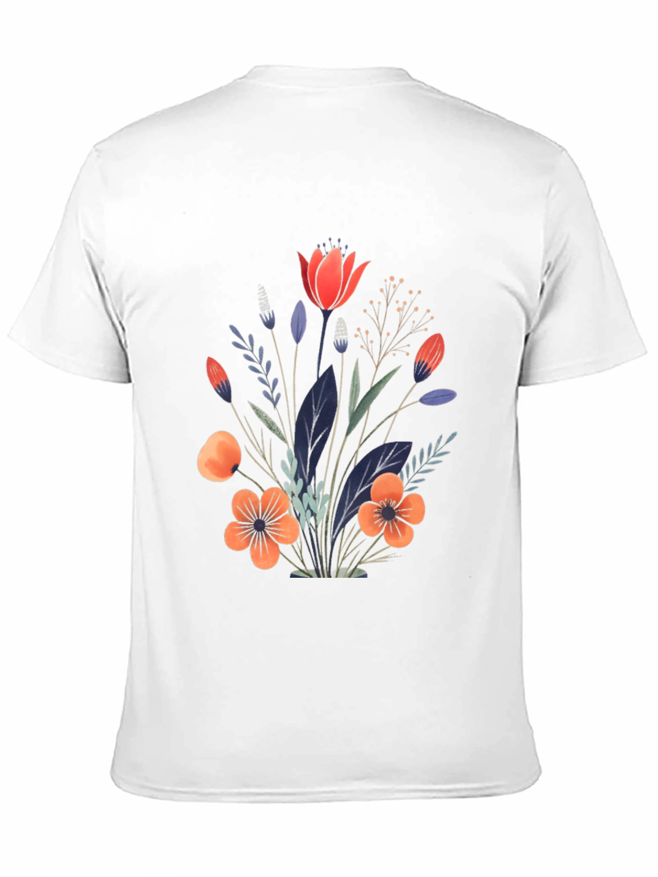 Black Floral Bouquet Graphic Print Black T-Shirt view 11