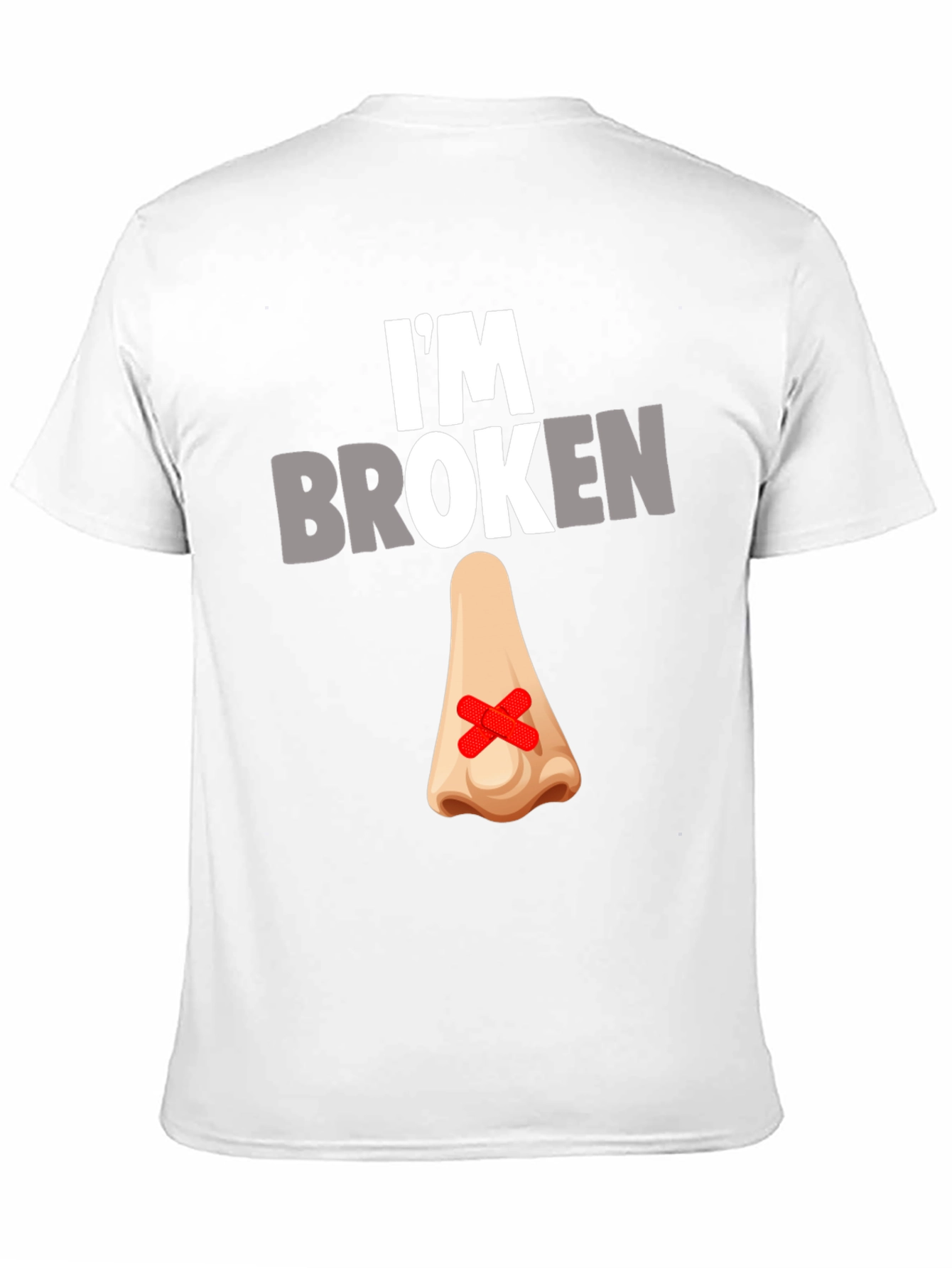 Black I'm Broken Nose T-Shirt - Novelty Graphic Tee view 11