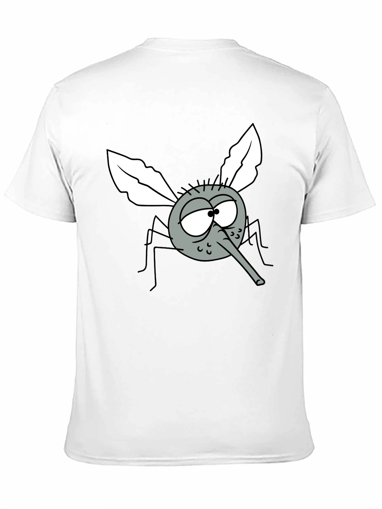 Black Funny Cartoon Mosquito Graphic T-Shirt view 11
