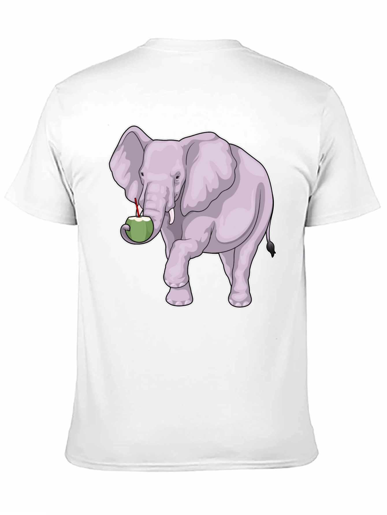 Black Elephant & Coconut T-Shirt - Unique Graphic Tee view 11