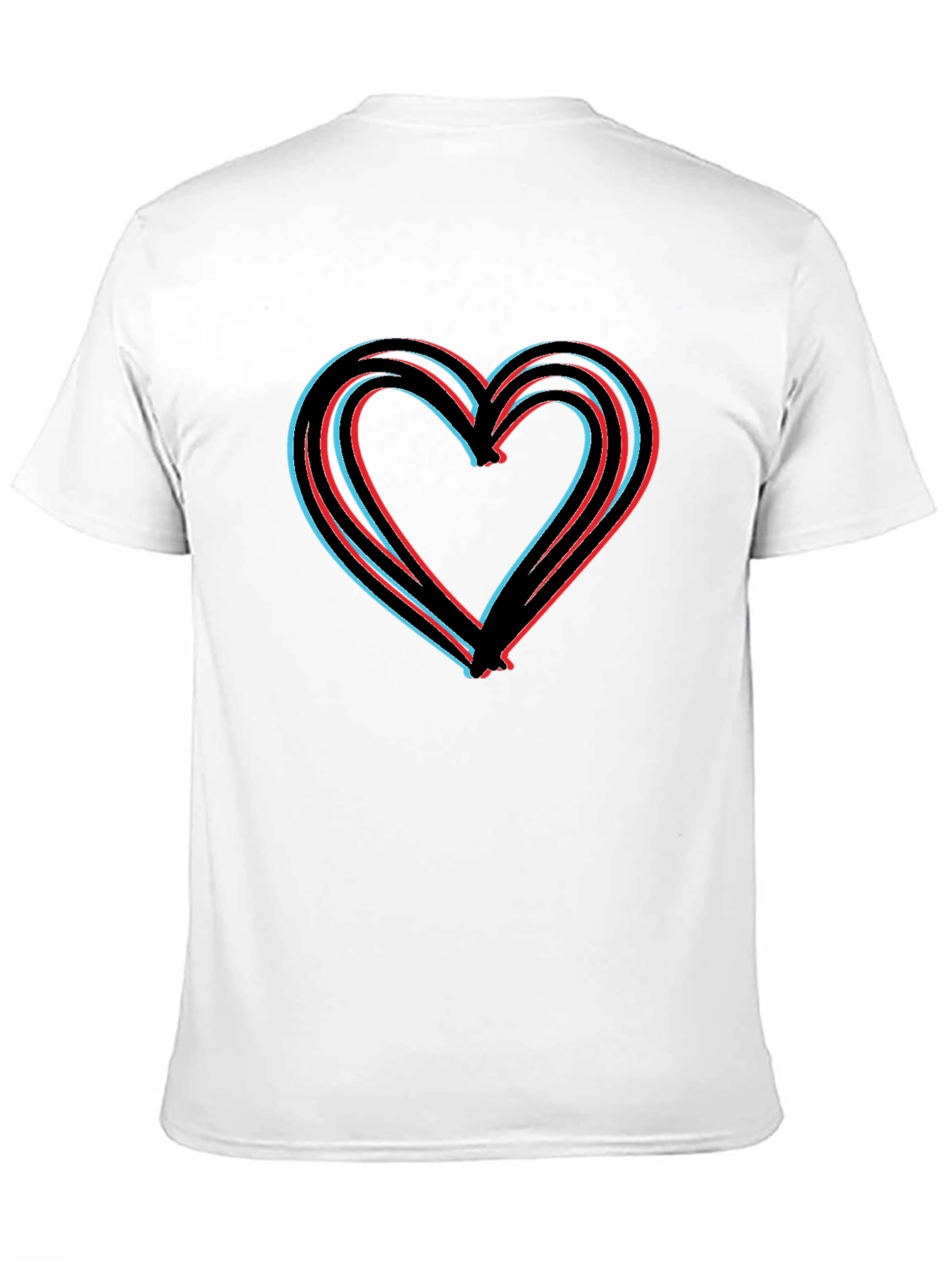 Black Modern Heart Graphic Black T-Shirt view 11