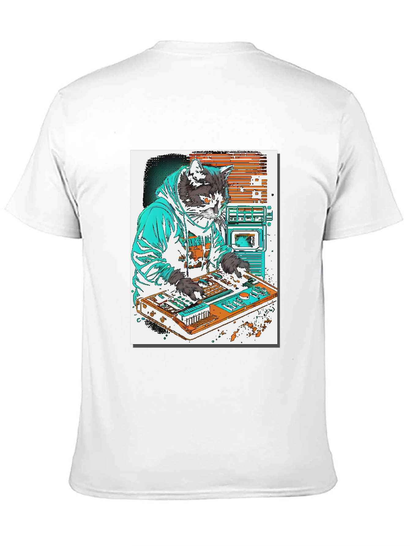 Black DJ Cat Graphic T-Shirt - Black view 11