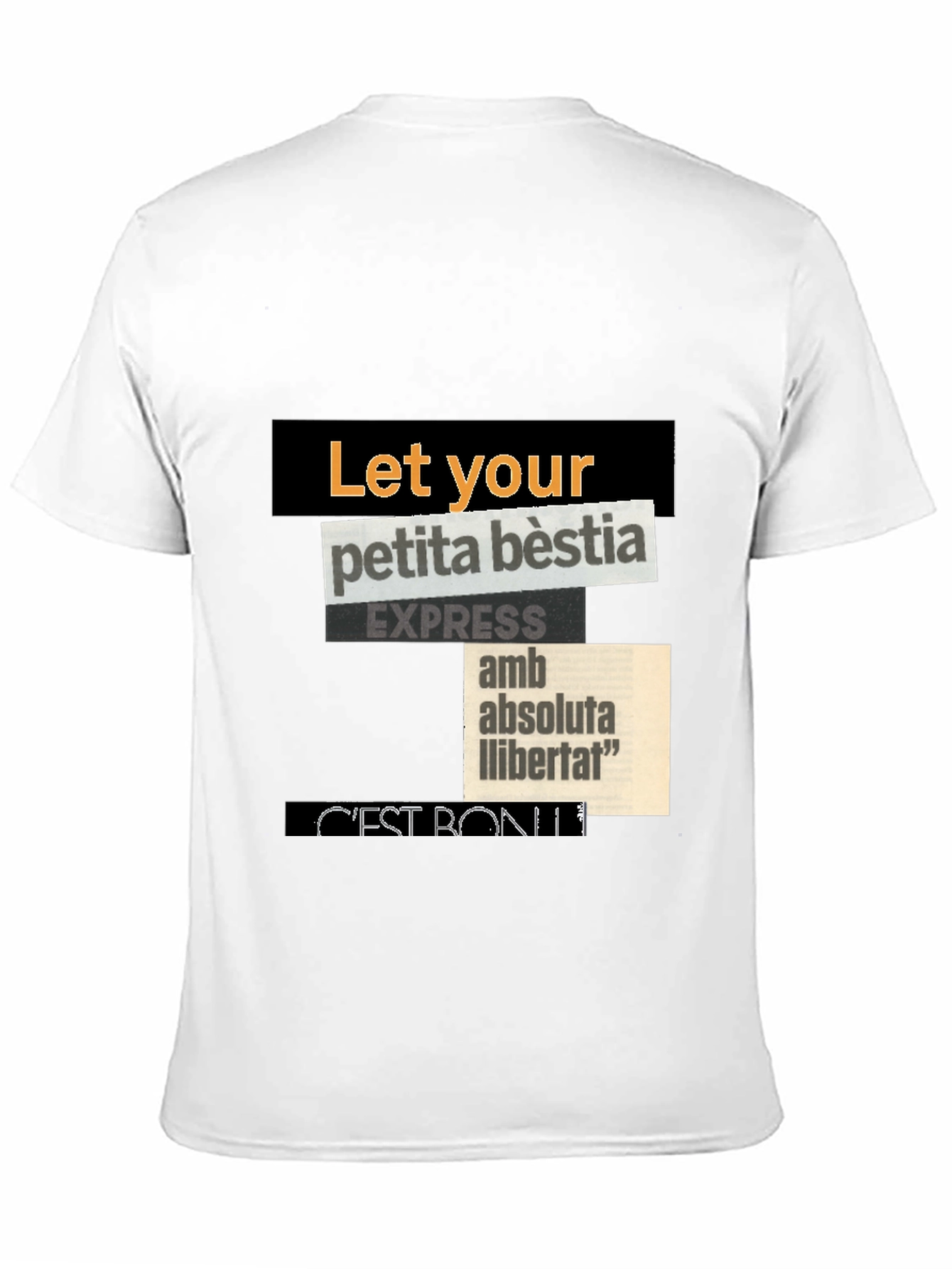 Black Abstract Collage Graphic T-Shirt view 11