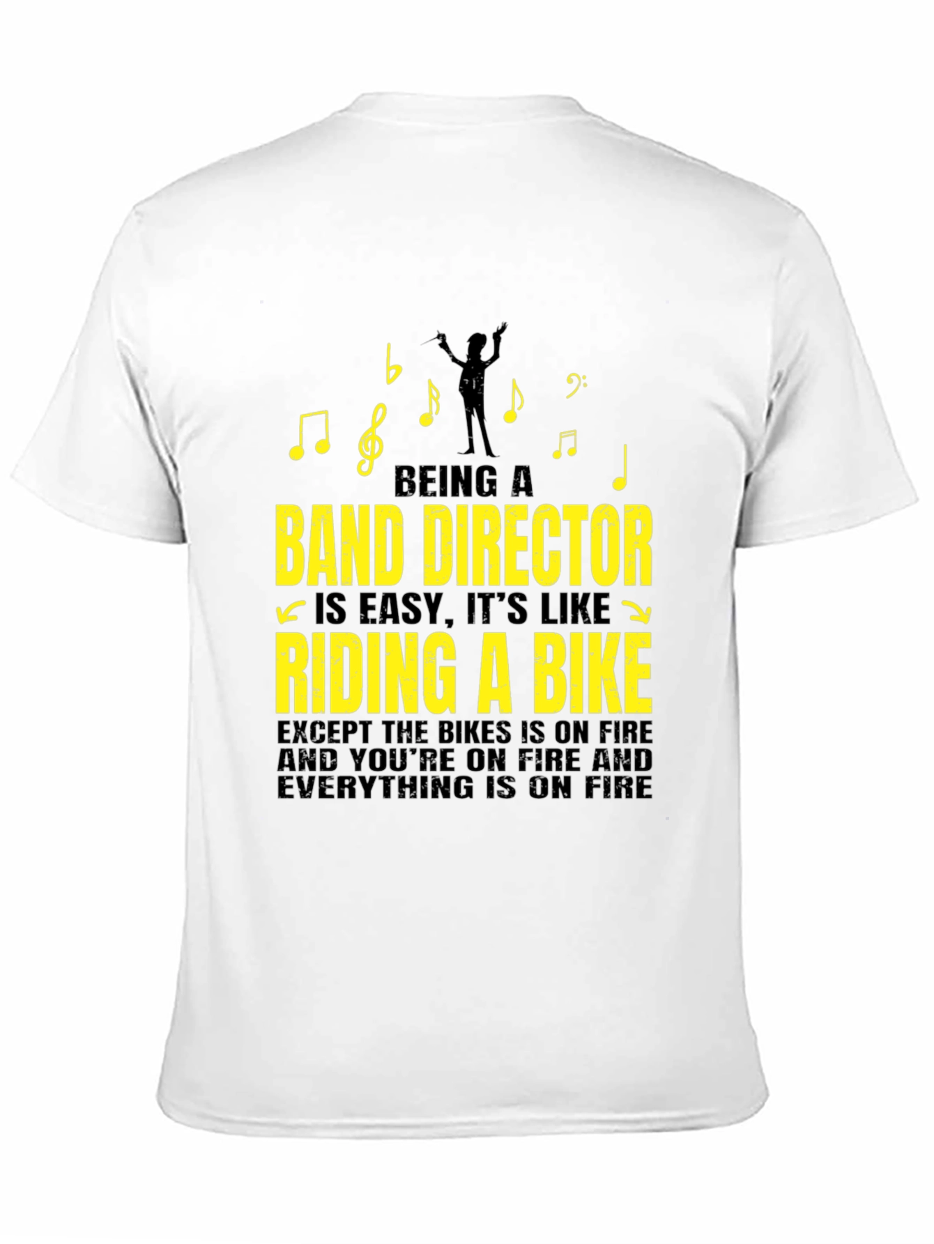 Black Band Director T-Shirt - Riding a Bike On Fire view 11