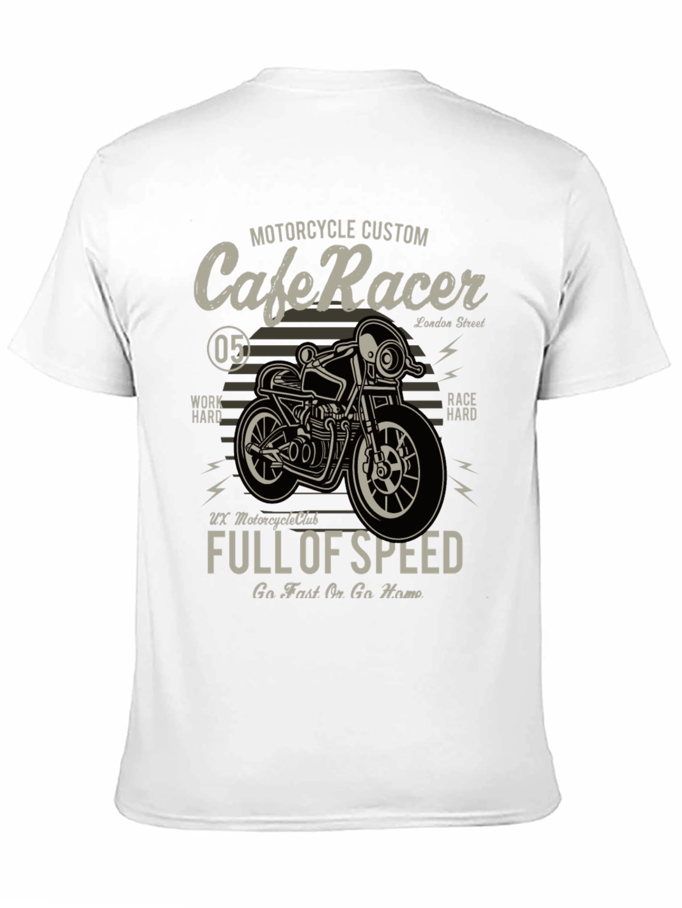 Black Cafe Racer Motorcycle Graphic T-Shirt view 11