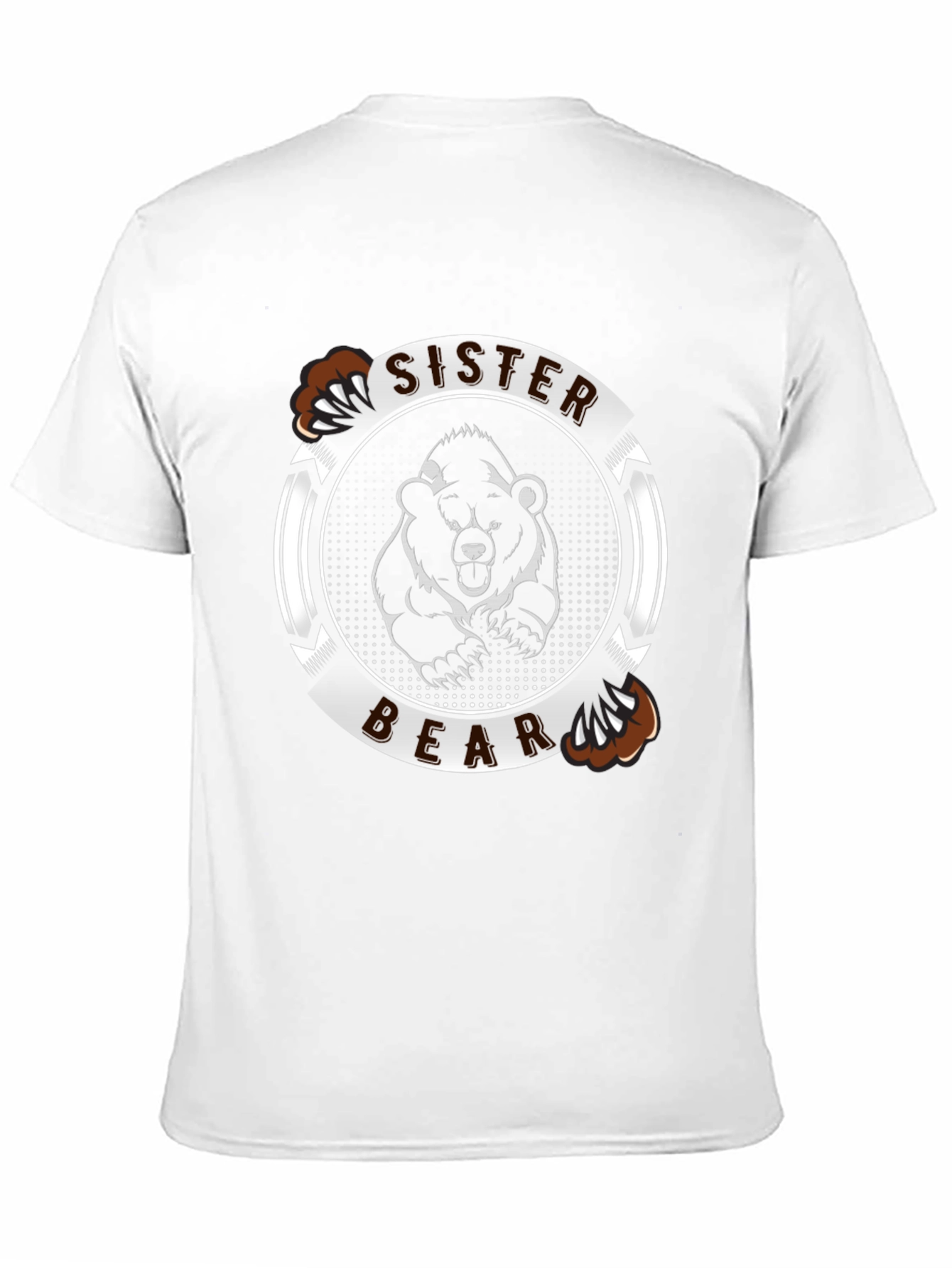Black Sister Bear Graphic Tee - Black Cotton T-Shirt view 11