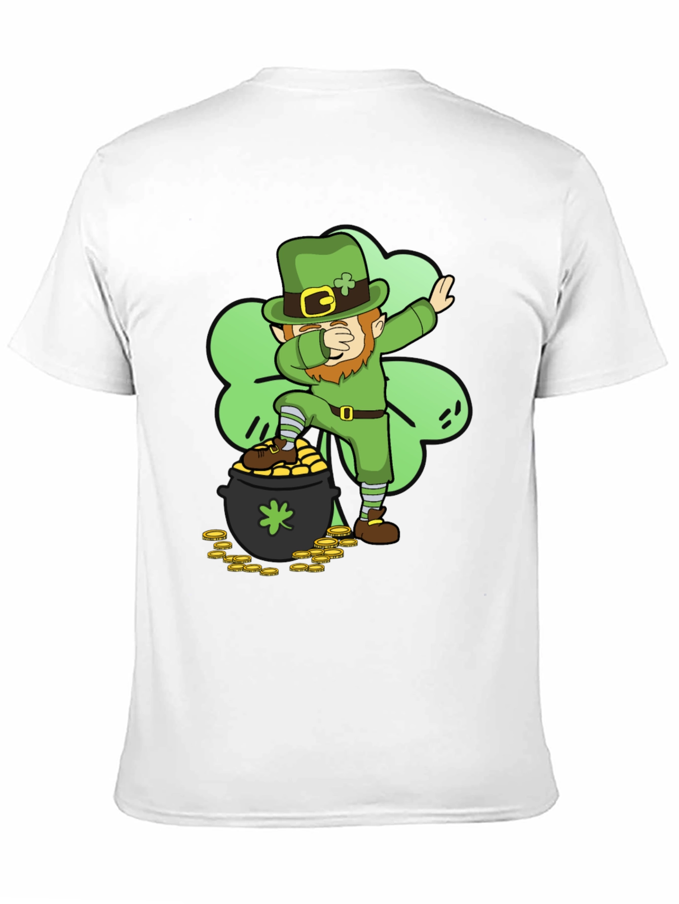 Black St. Patrick's Day Leprechaun Dab T-Shirt view 11