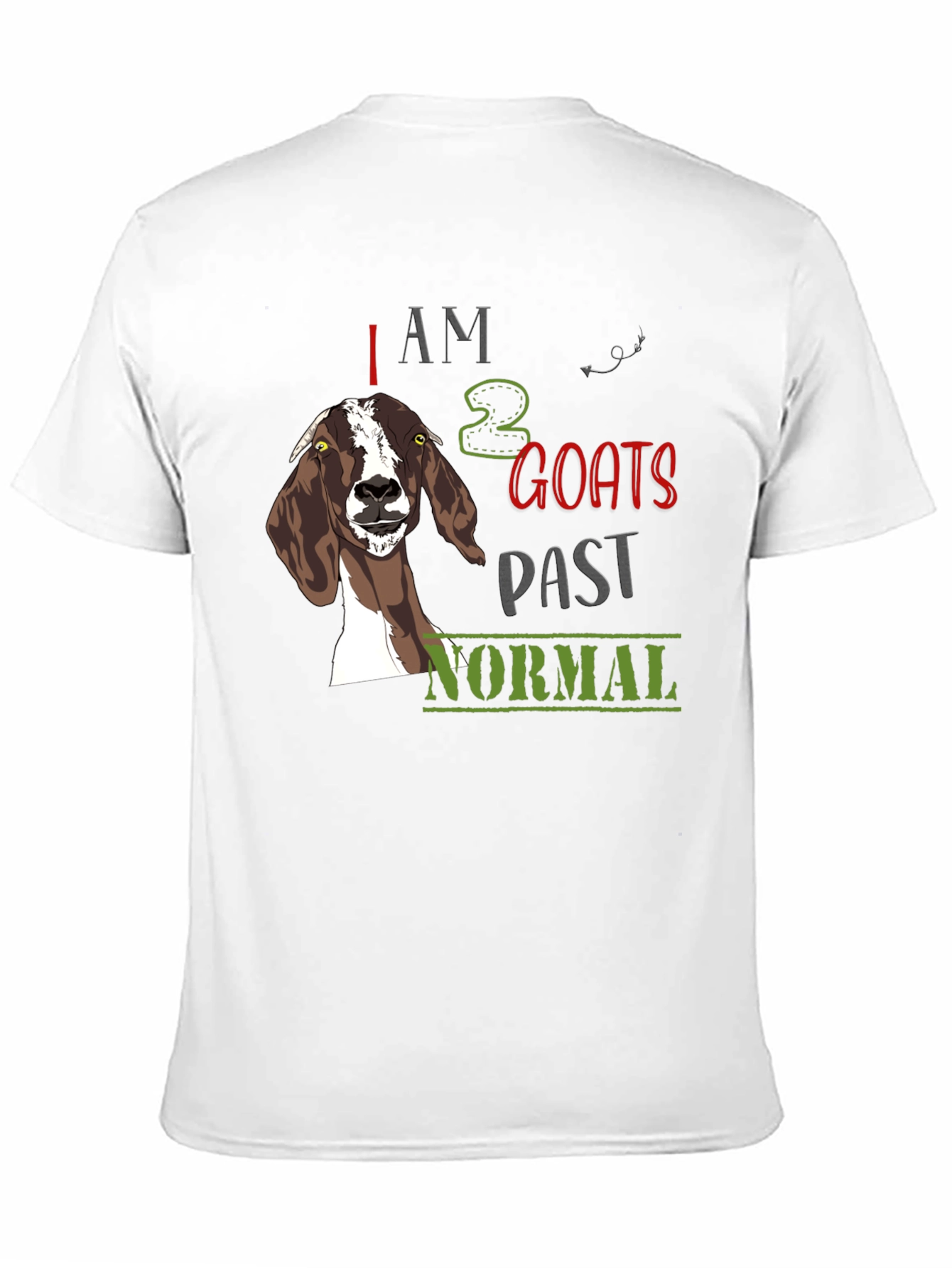 Black I am 2 Goats Past Normal Graphic Tee view 11