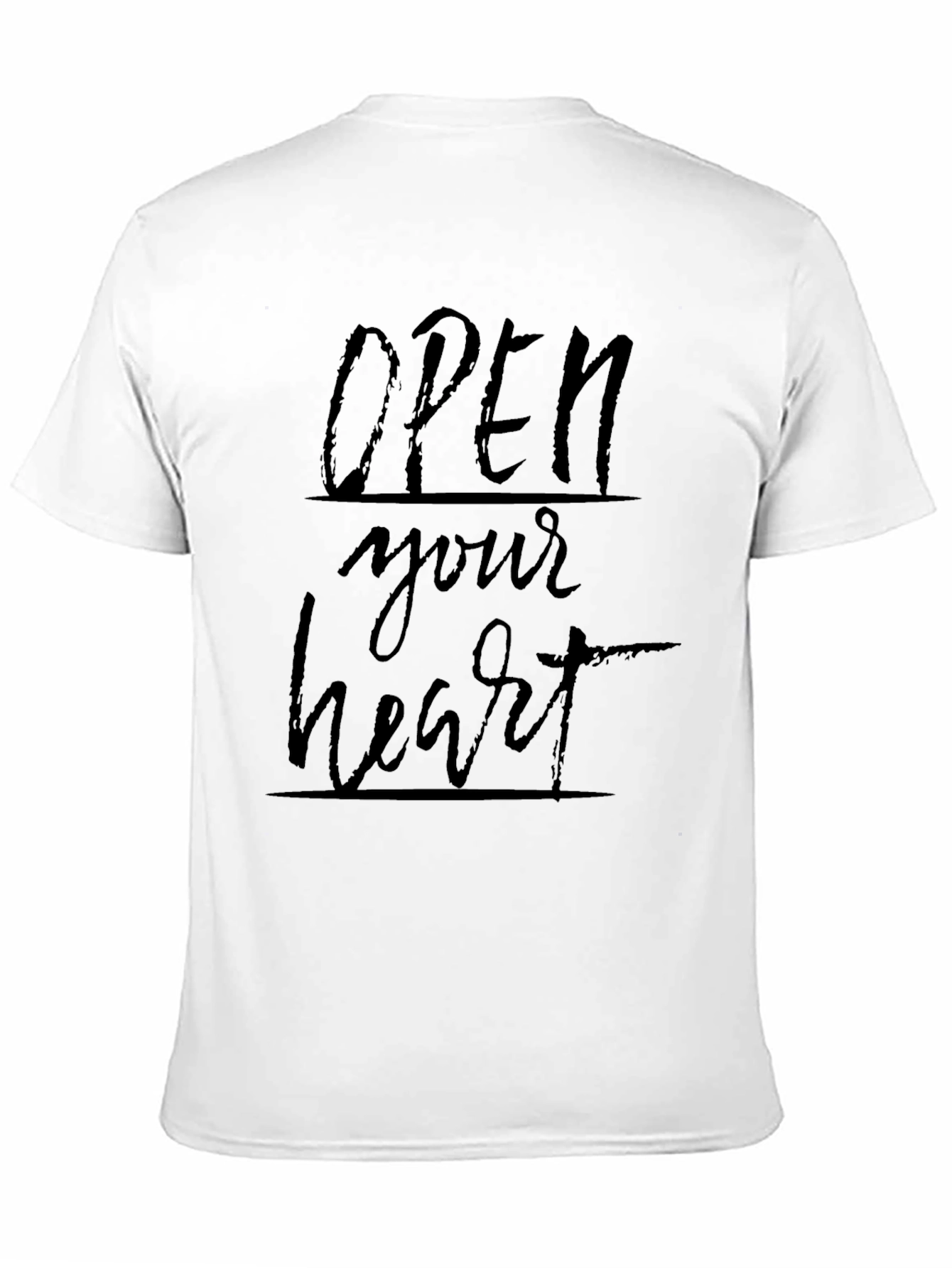 Black Open Your Heart Graphic Tee - Soft Black Cotton view 11