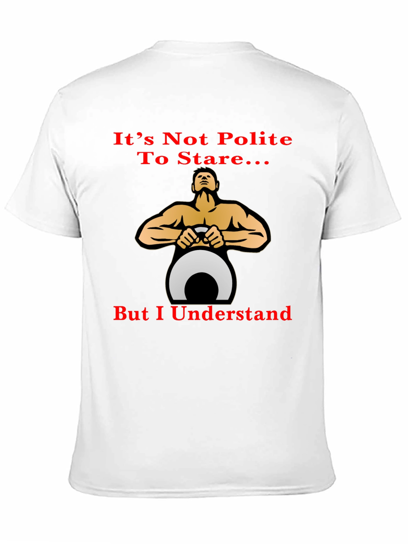 Black Funny Fitness T-Shirt: It's Not Polite To Stare... view 11