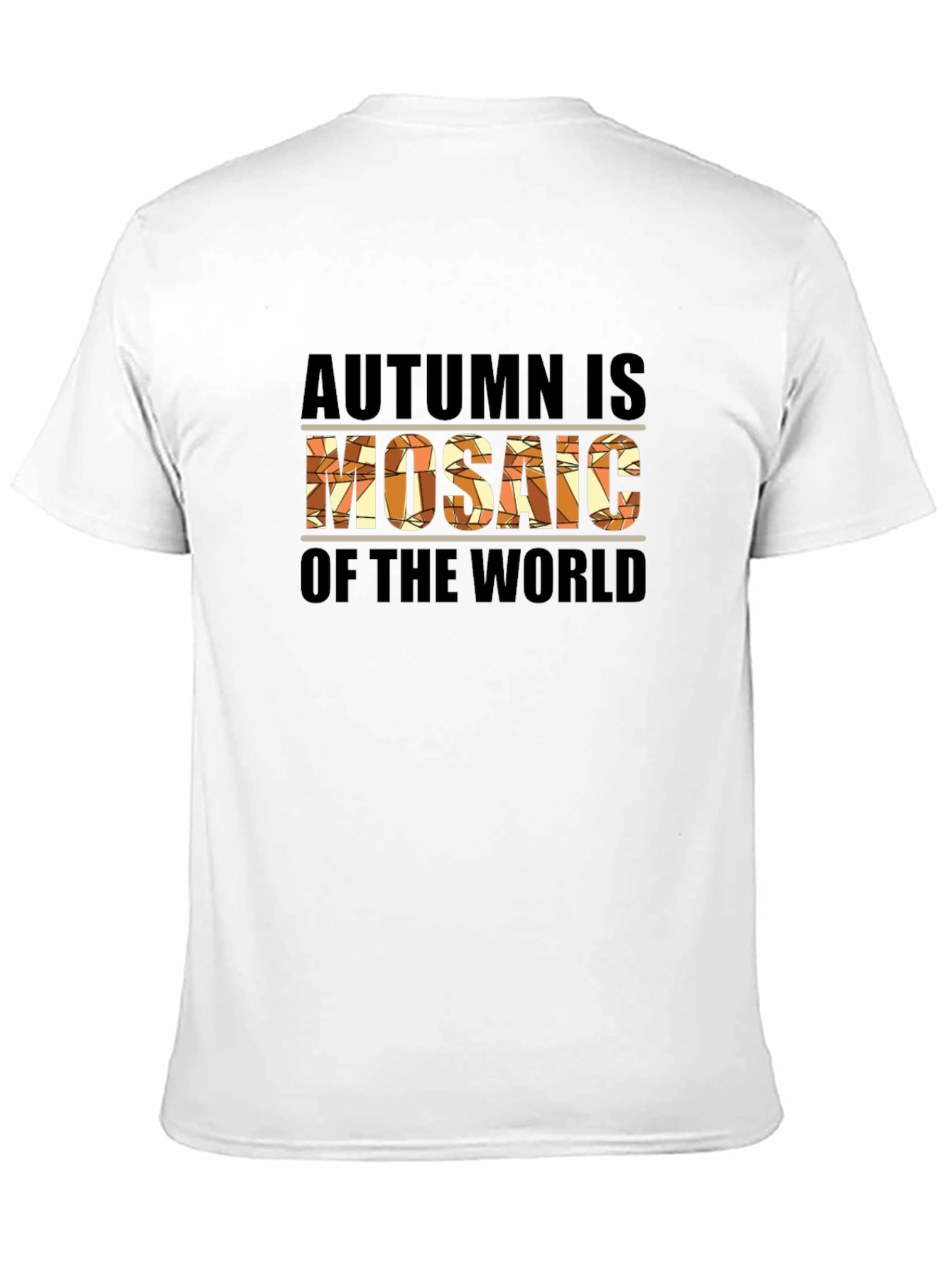 Black Autumn Mosaic World Graphic T-Shirt view 11