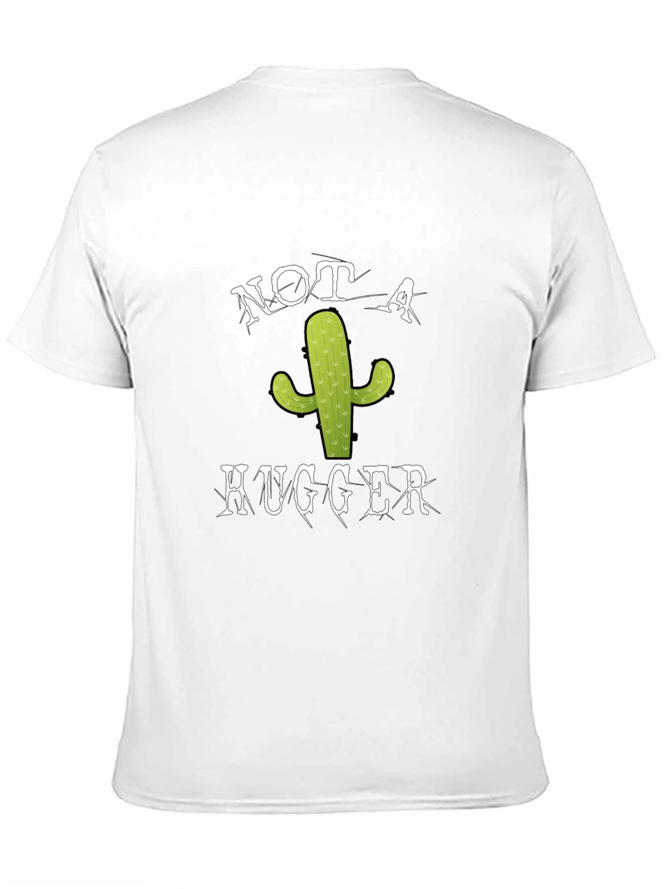 Black Not a Hugger Cactus T-Shirt - Funny Graphic Tee view 11