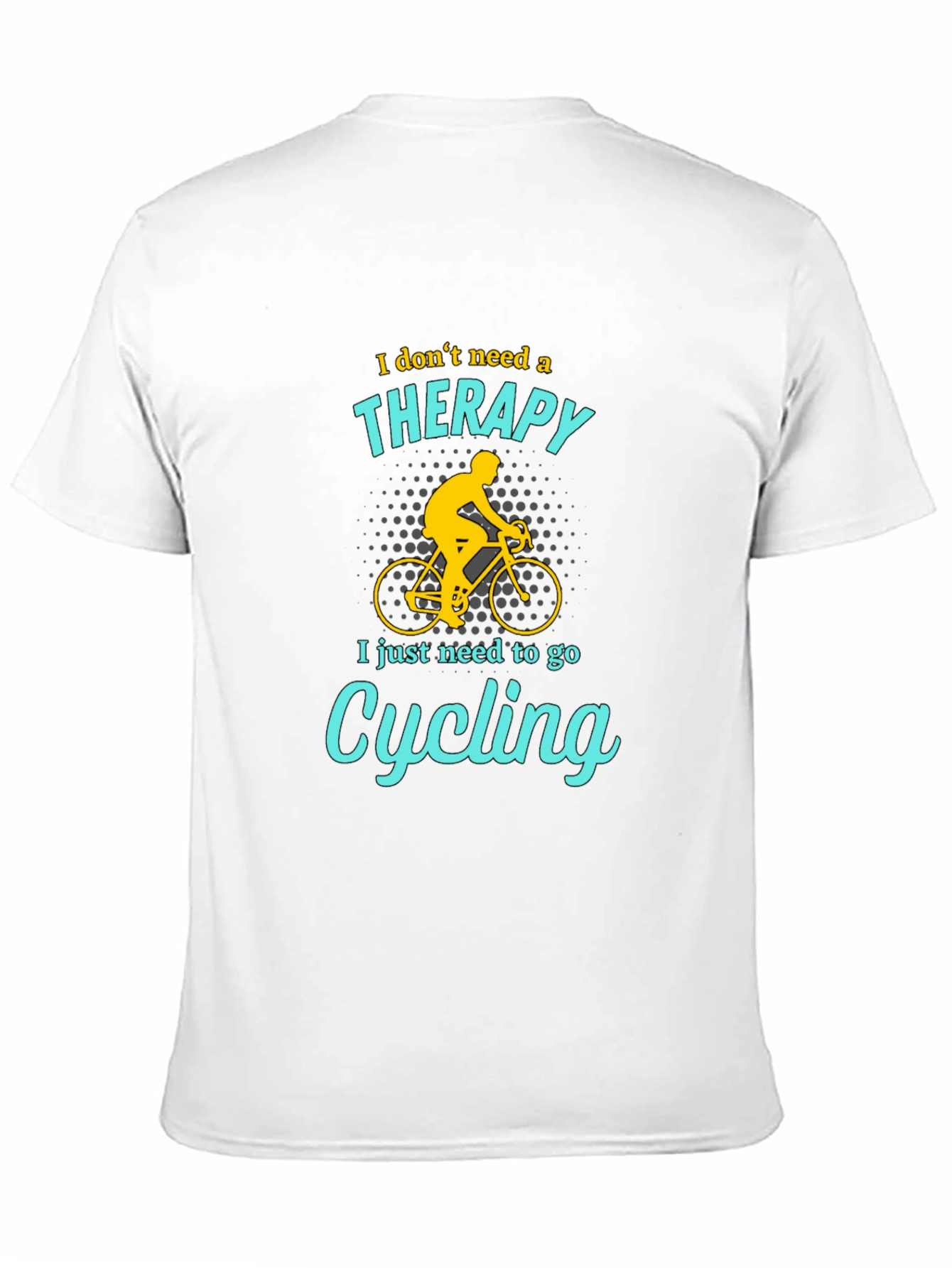 Black Cycling Therapy T-Shirt - Funny Biker Tee view 11