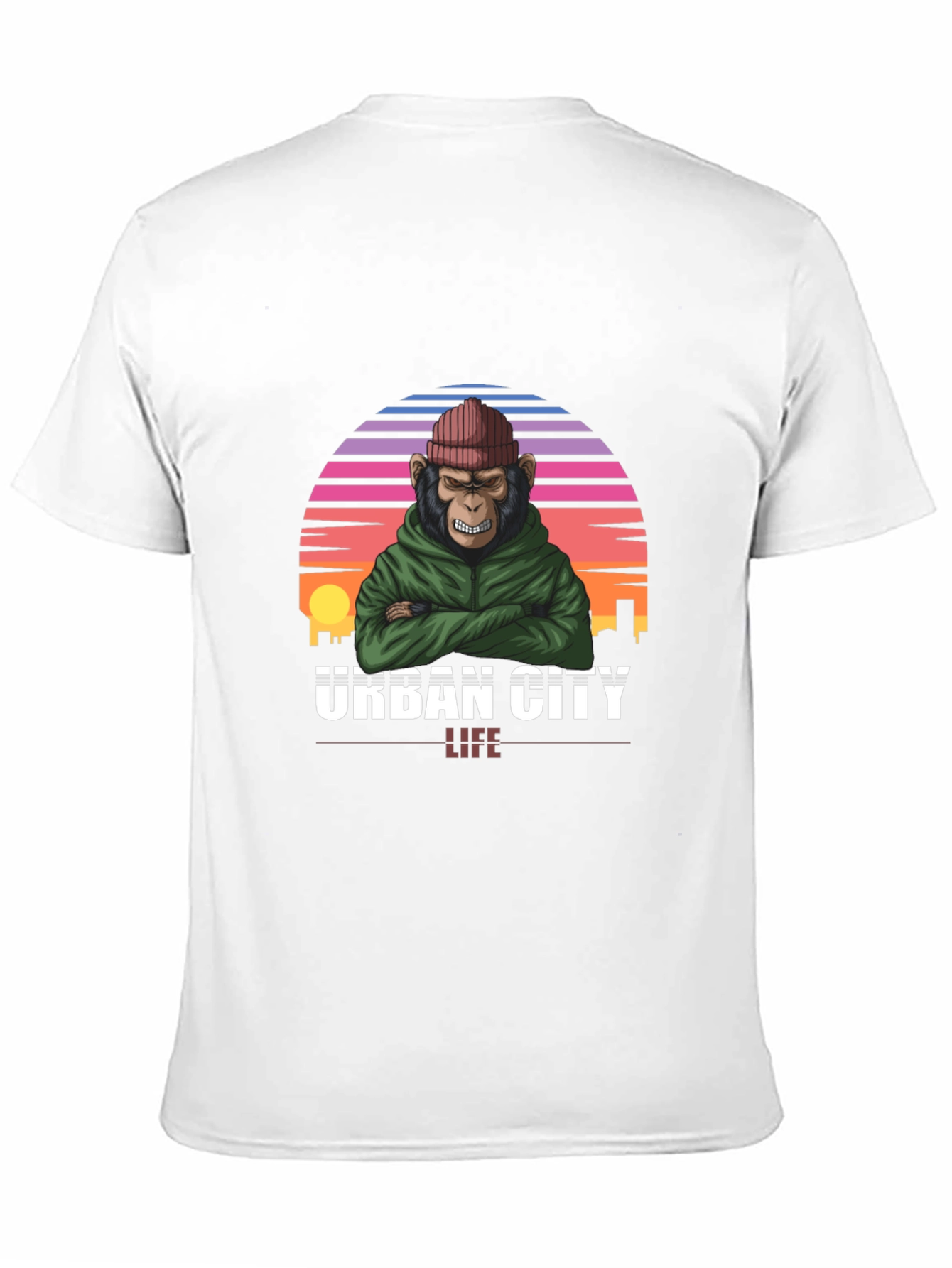Black Urban City Monkey Tee - Cool Graphic T-Shirt view 11