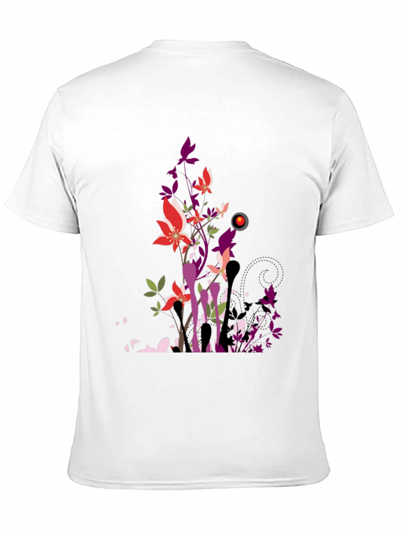 Black Floral Graphic Print Black T-Shirt view 11