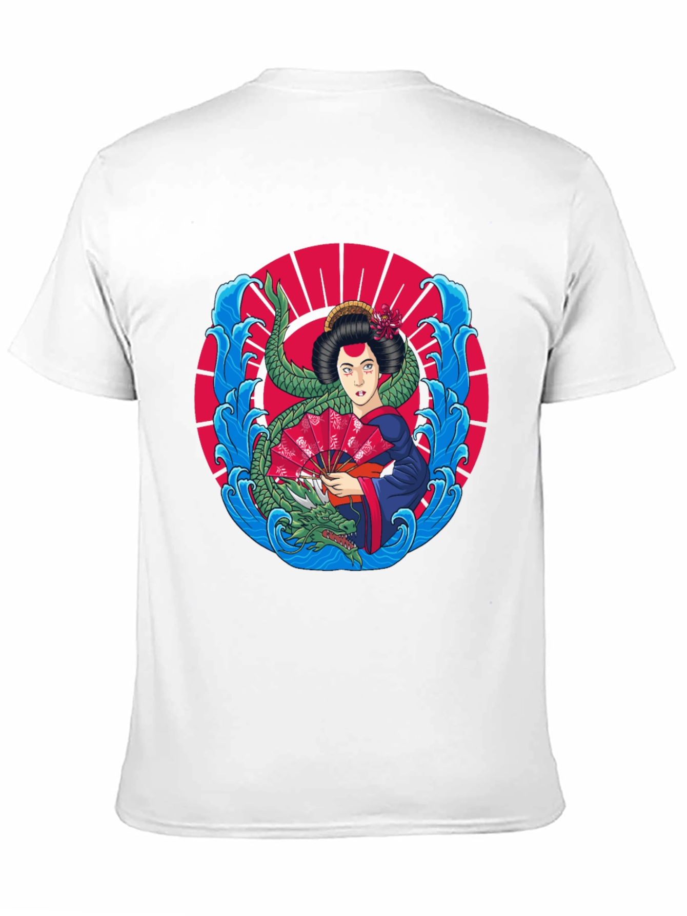 Black Geisha Dragon Graphic Tee view 11