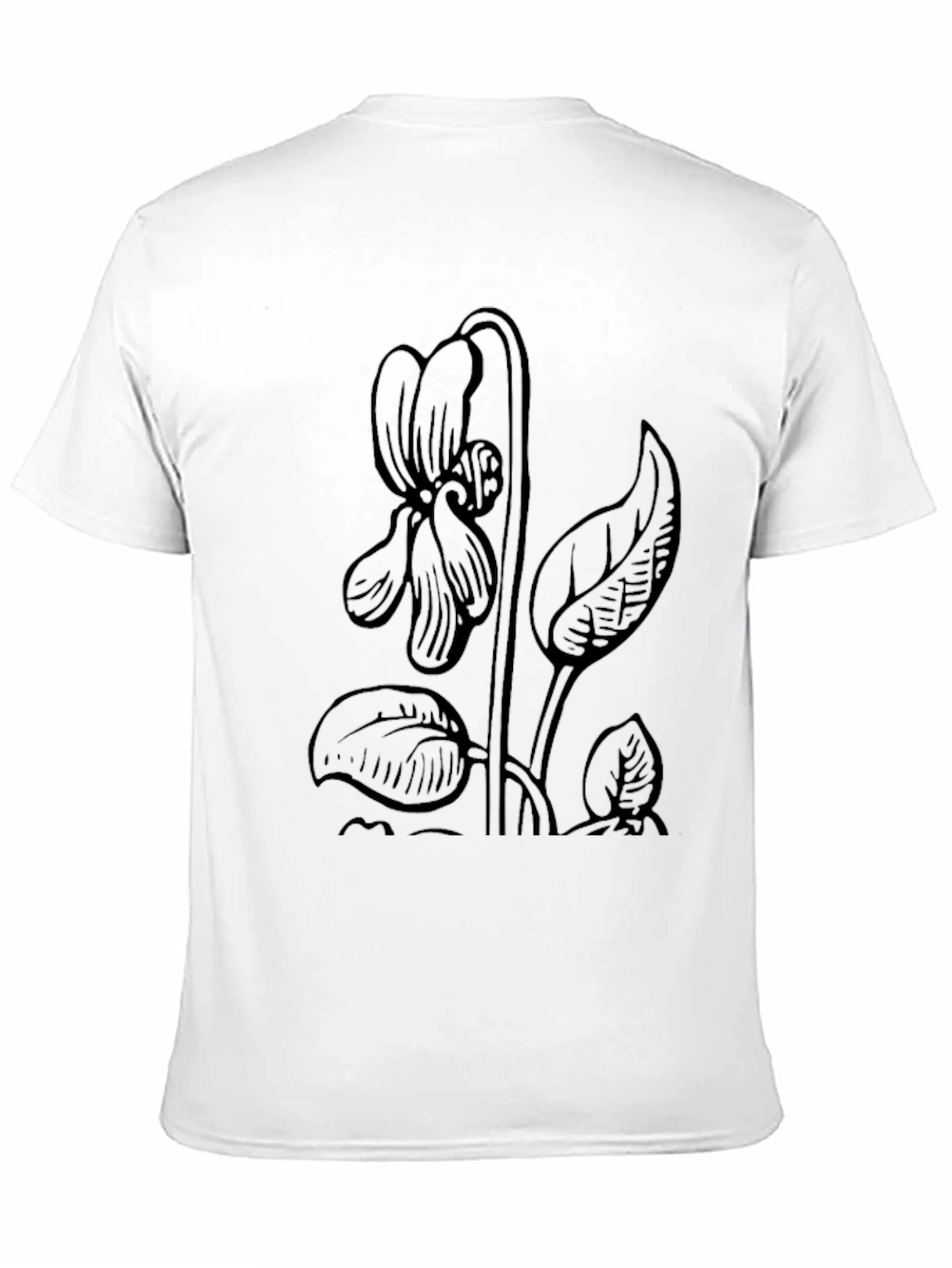 Black Botanical Black Violet Graphic Tee view 11