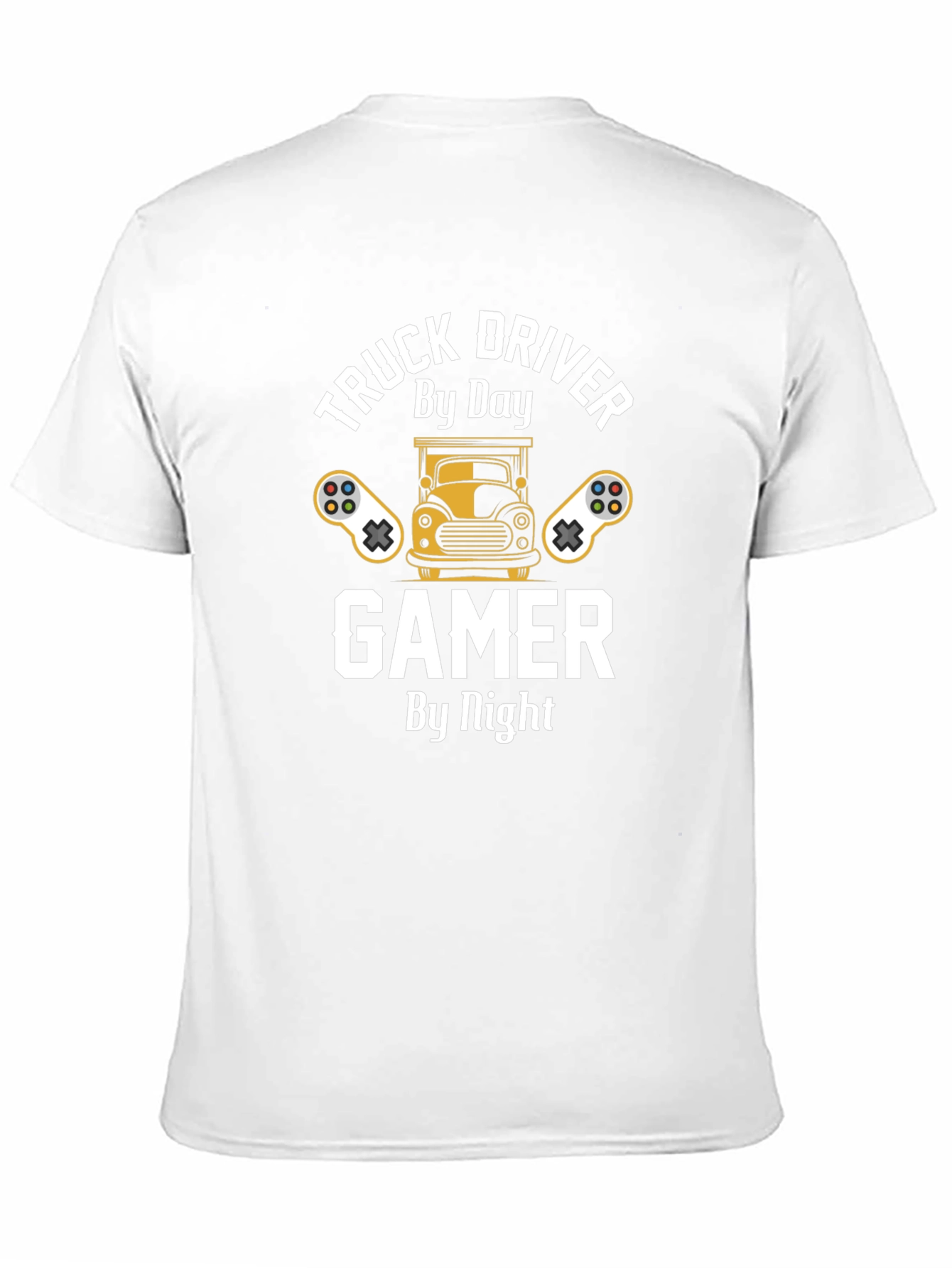 Black Truck Driver Gamer T-Shirt - By Day, By Night view 11