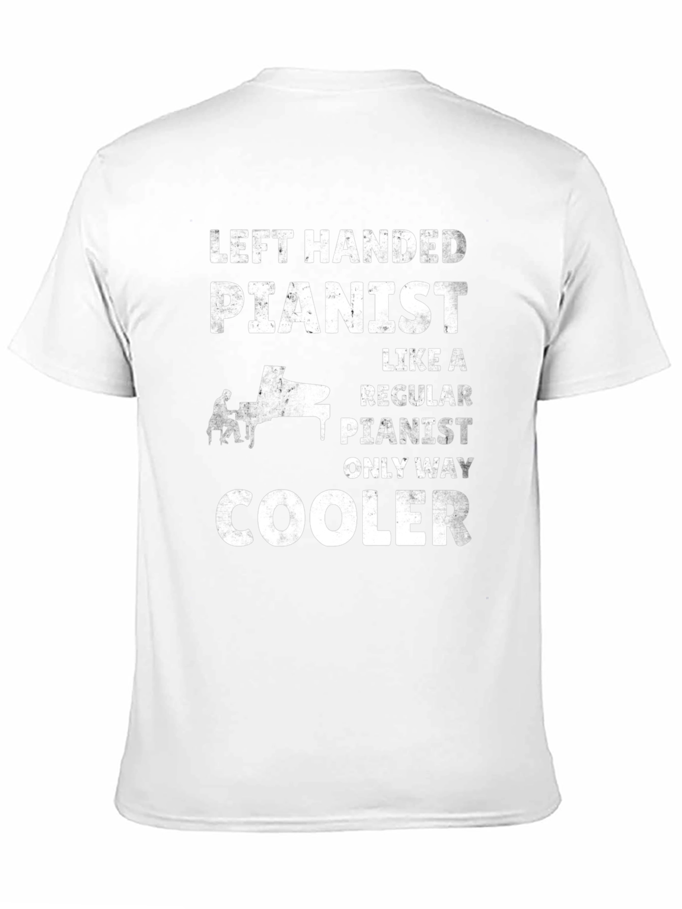 Black Left Handed Pianist Funny T-Shirt view 11