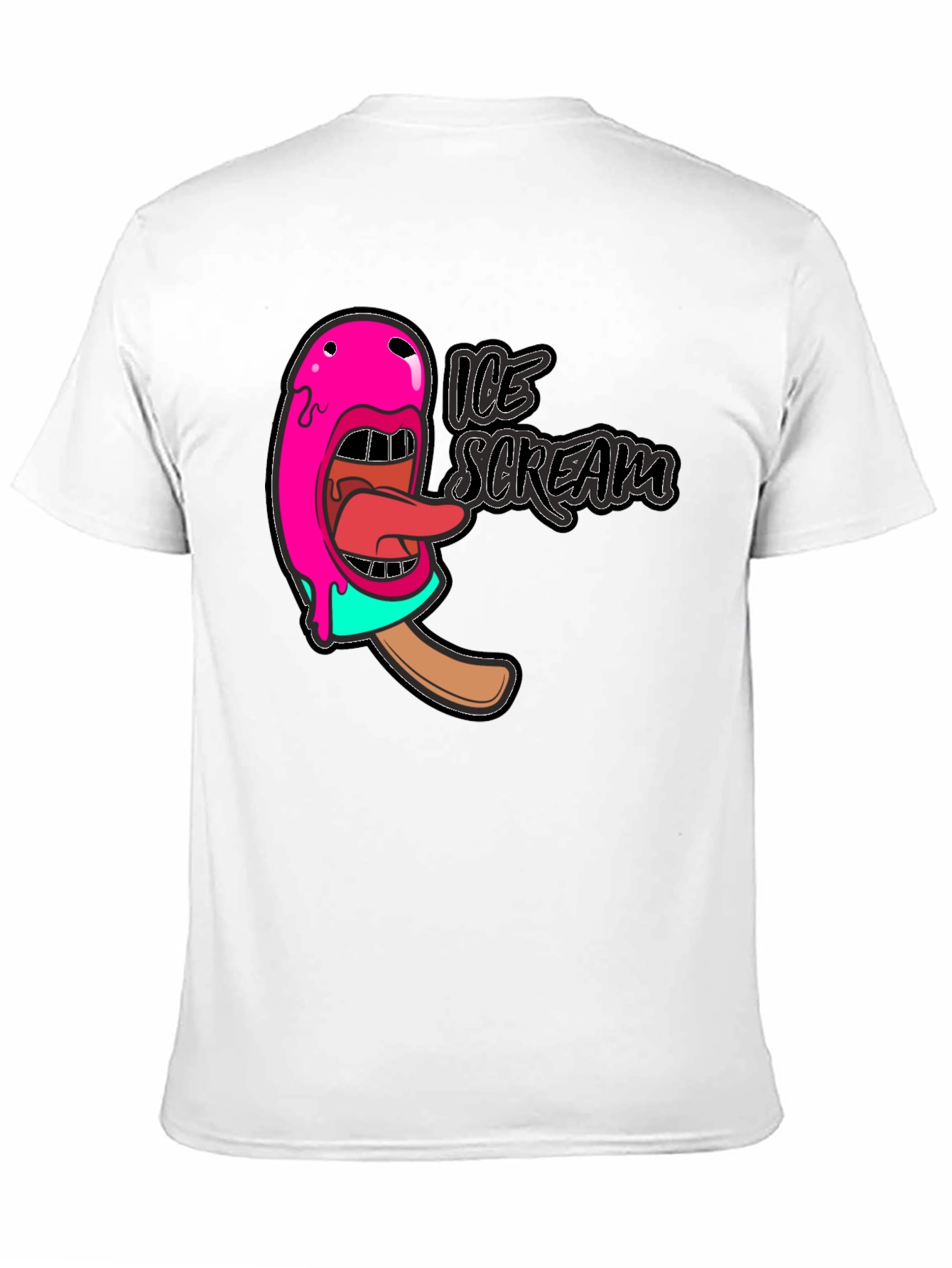 Black Ice Scream Graphic T-Shirt - Black Cotton Tee view 11